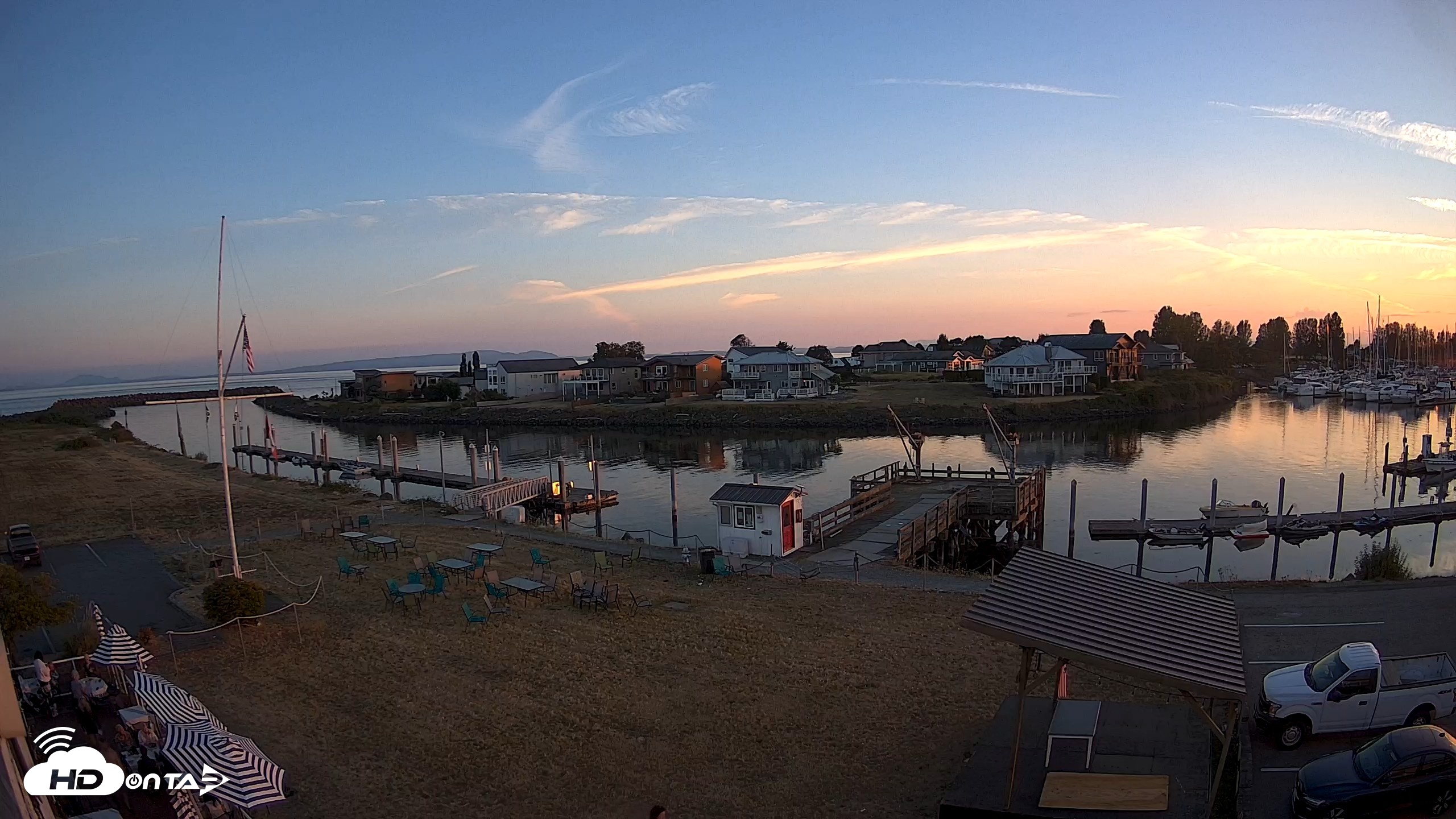 Snapshot of Point Roberts Marina SW Live Webcam taken Aug 7, 2026, 8:28pm PDT