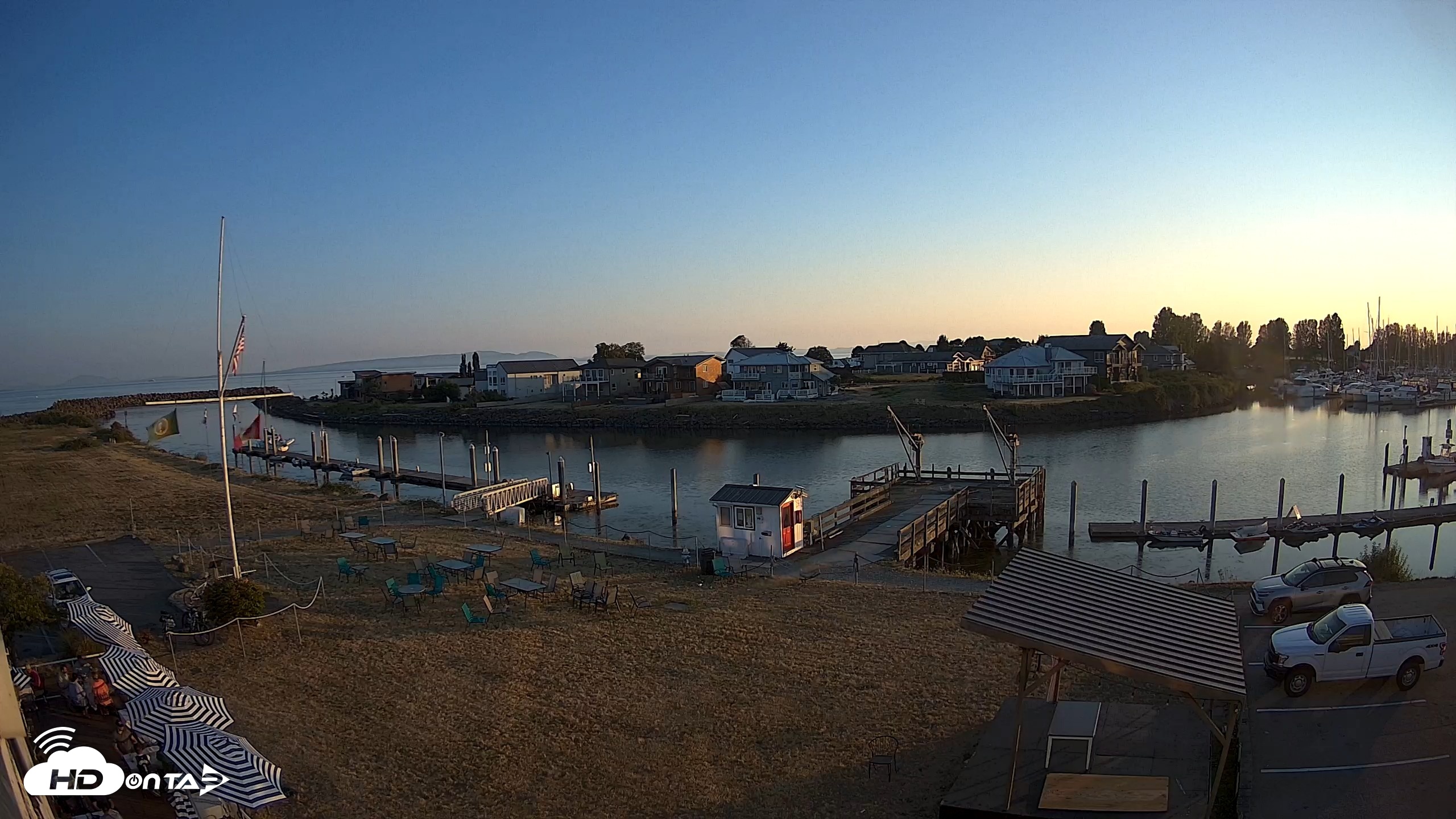 Snapshot of Point Roberts Marina SW Live Webcam taken Aug 6, 2026, 7:59pm PDT