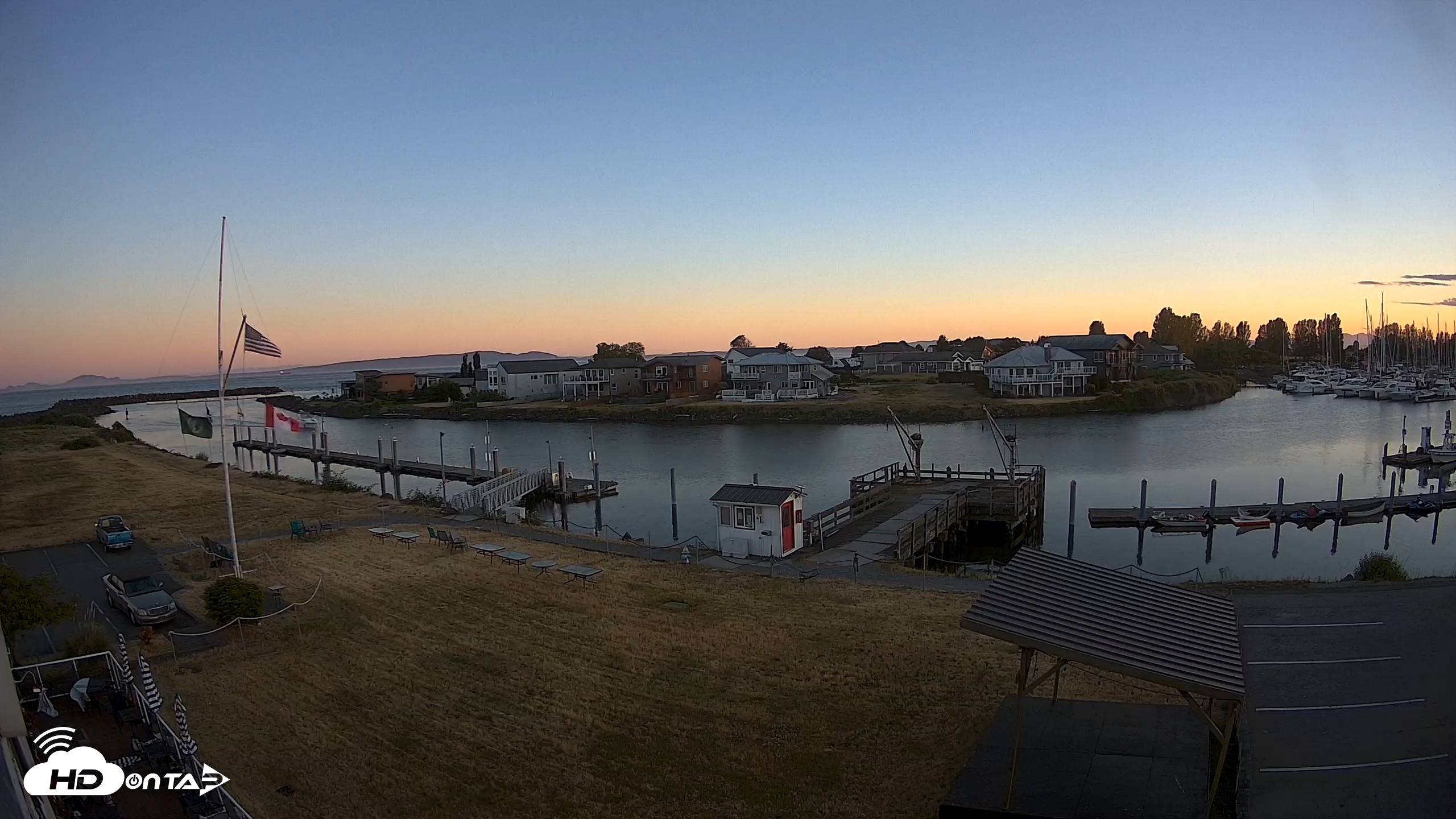 Snapshot of Point Roberts Marina SW Live Webcam taken Jun 16, 2026, 9:10pm PDT