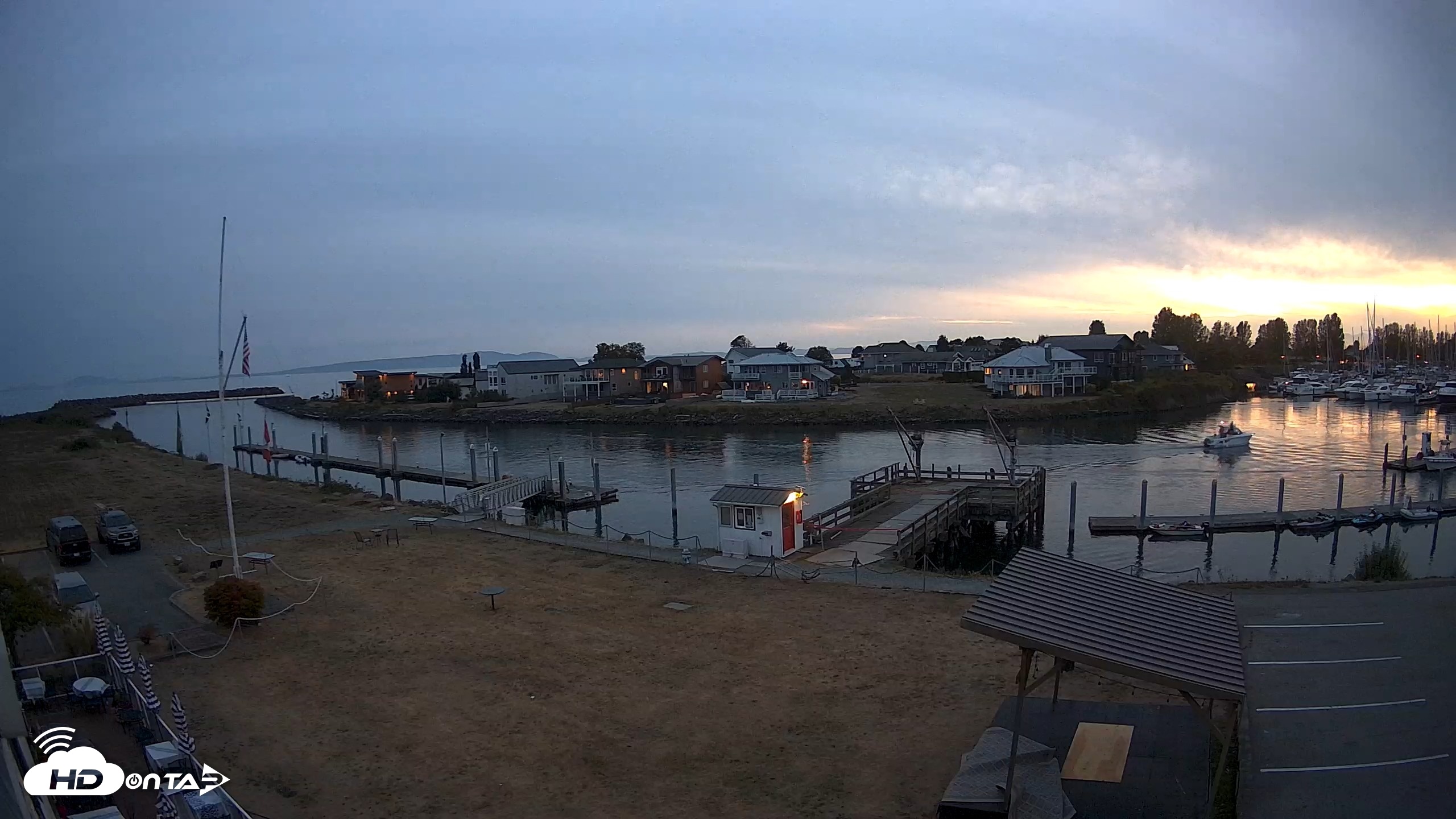 Snapshot of Point Roberts Marina SW Live Webcam taken Sep 11, 2026, 7:54pm PDT