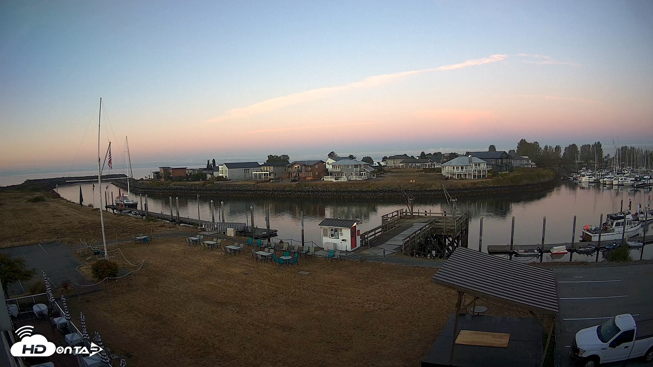 Snapshot of Point Roberts Marina SW Live Webcam taken Aug 24, 2026, 6:14am PDT