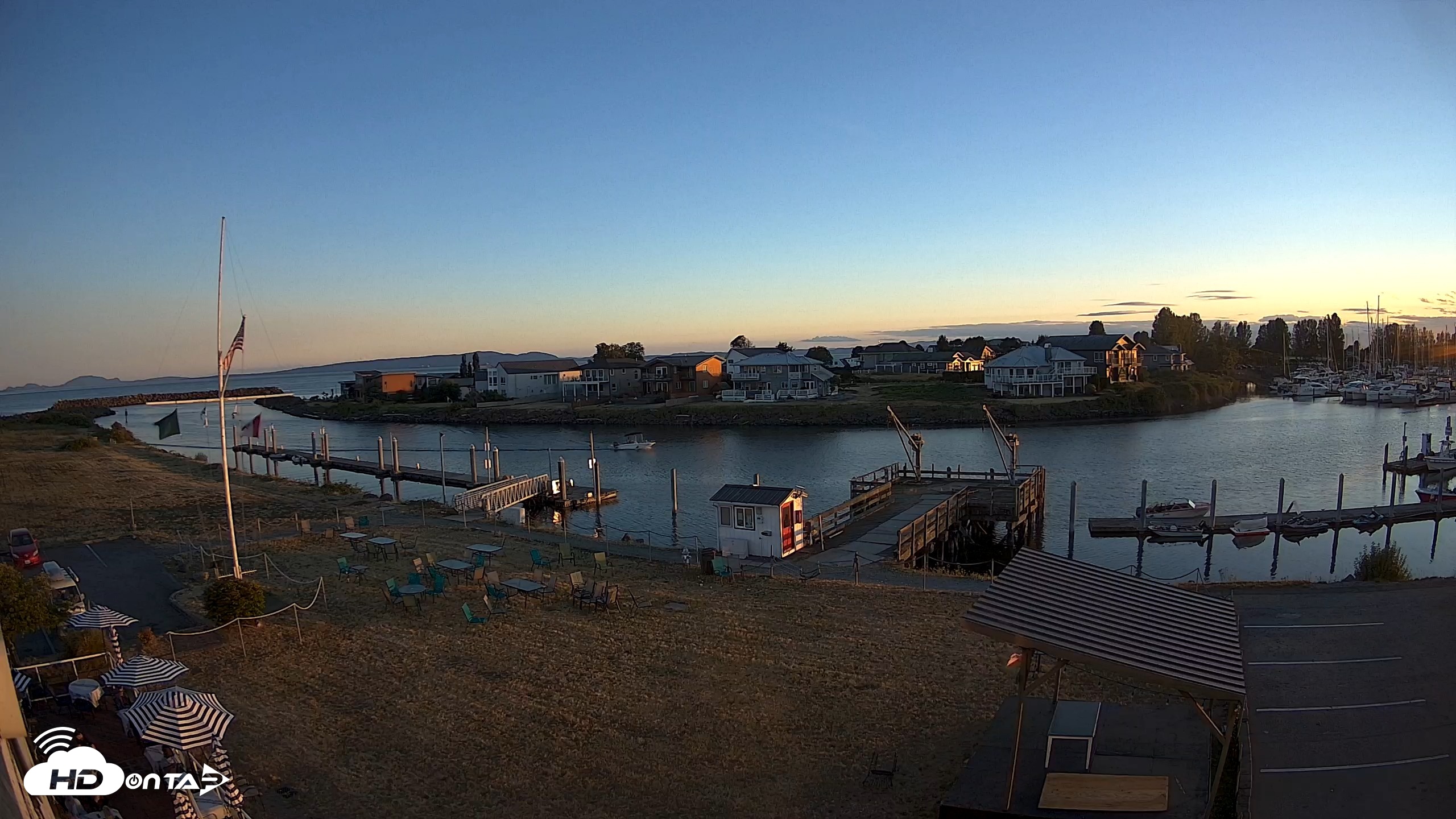 Snapshot of Point Roberts Marina SW Live Webcam taken Aug 2, 2026, 8:30pm PDT