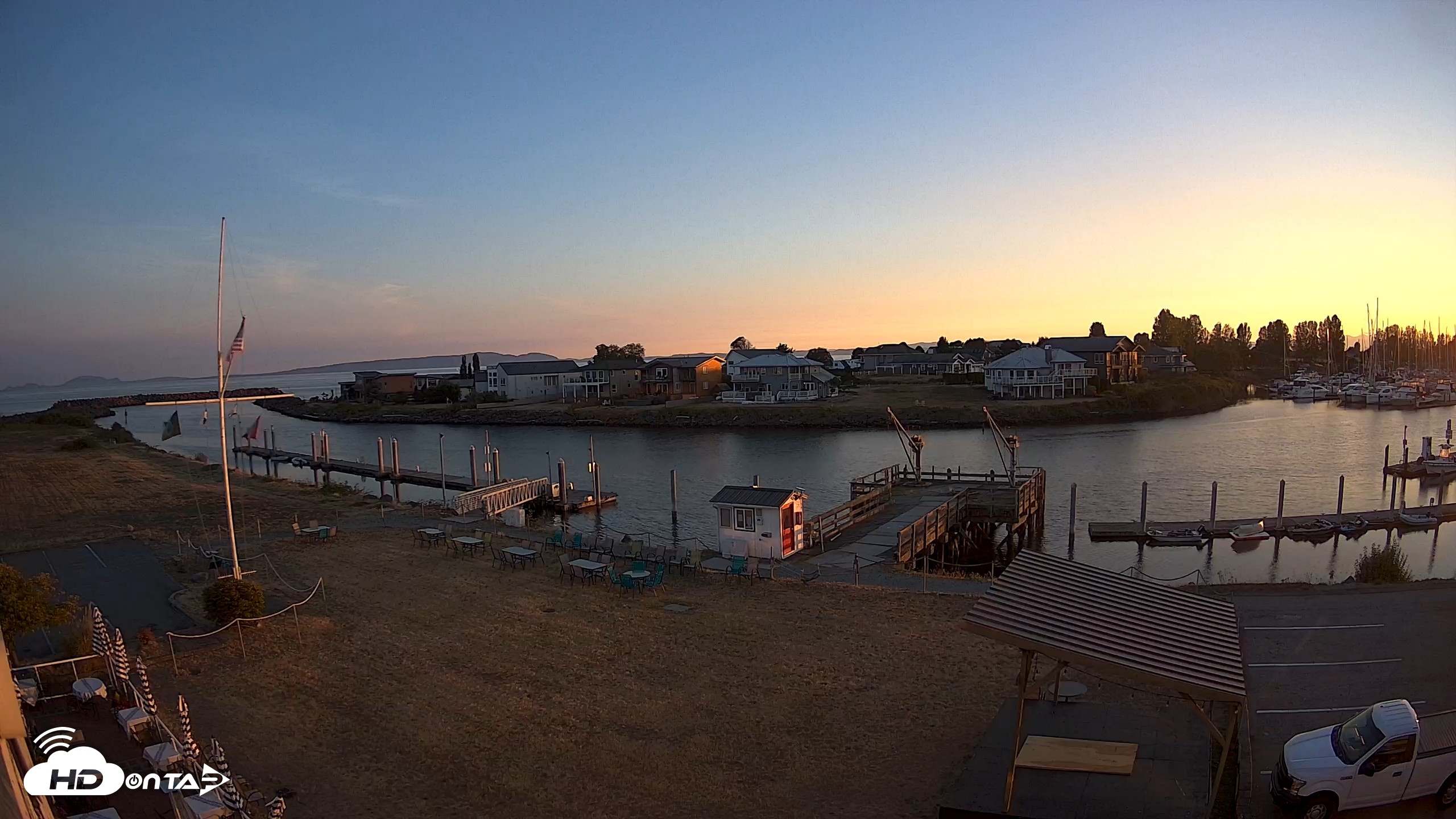 Snapshot of Point Roberts Marina SW Live Webcam taken Aug 24, 2026, 8:00pm PDT