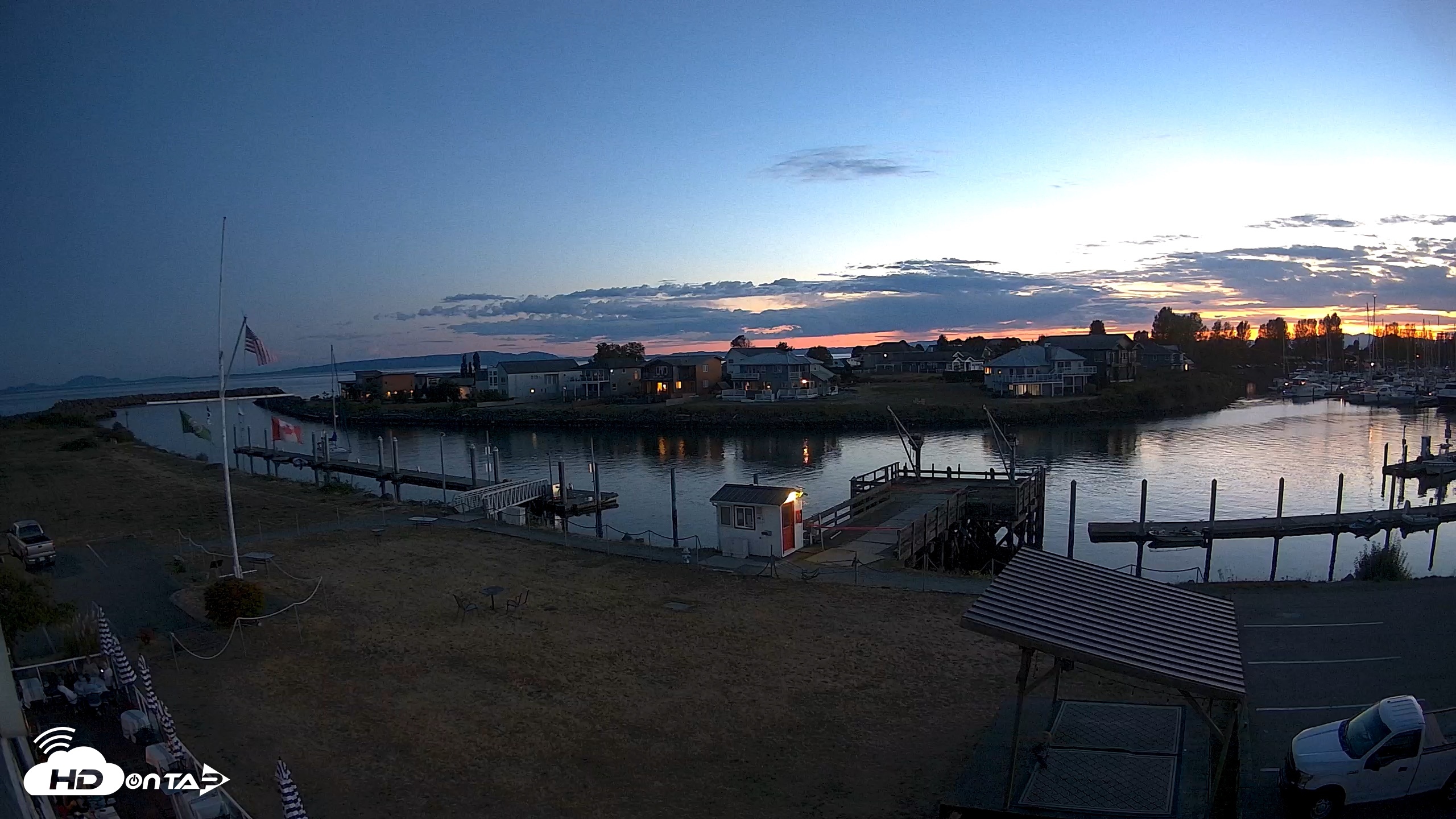 Snapshot of Point Roberts Marina SW Live Webcam taken Sep 6, 2026, 8:12pm PDT