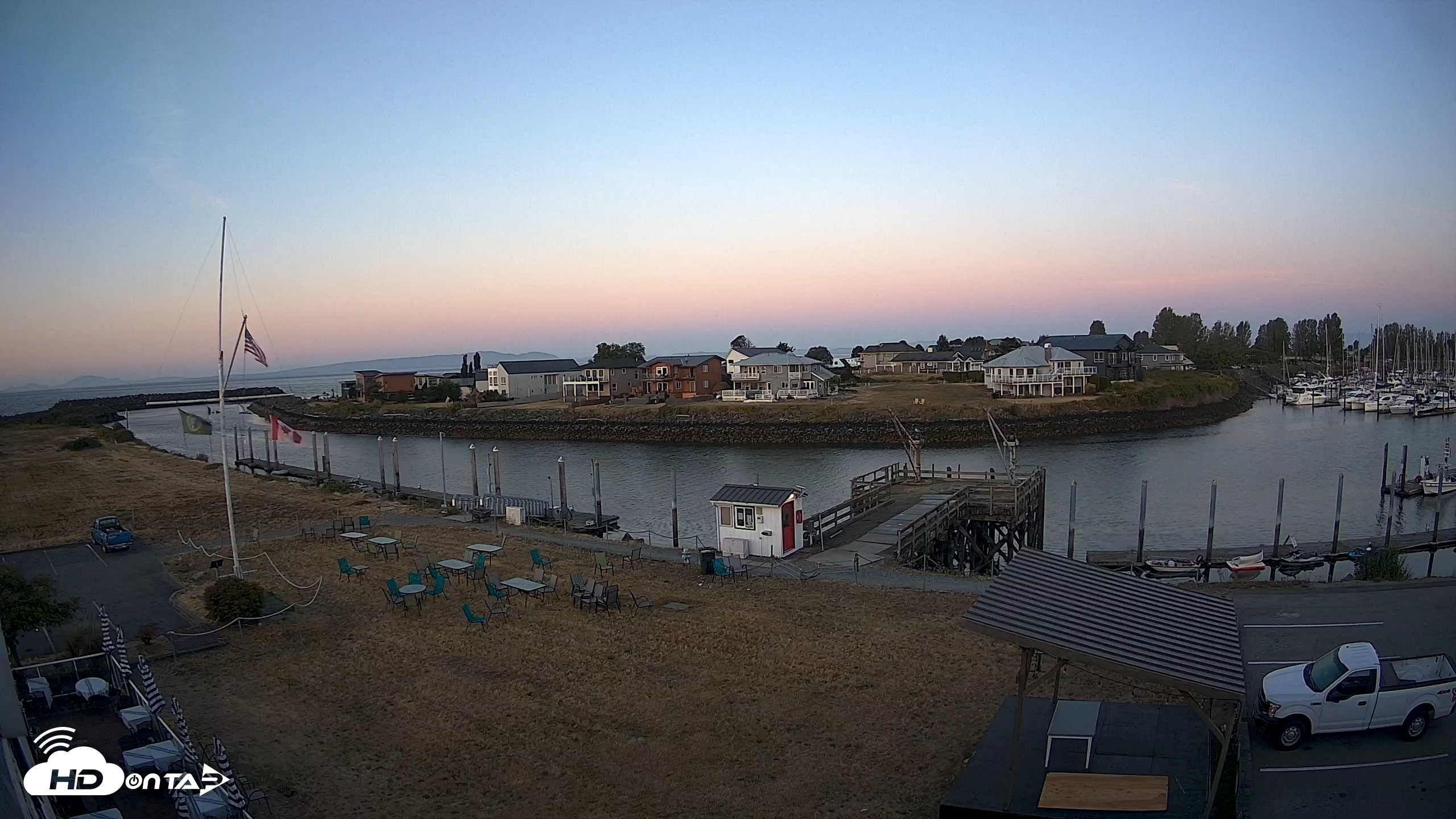 Snapshot of Point Roberts Marina SW Live Webcam taken Aug 9, 2026, 5:57am PDT
