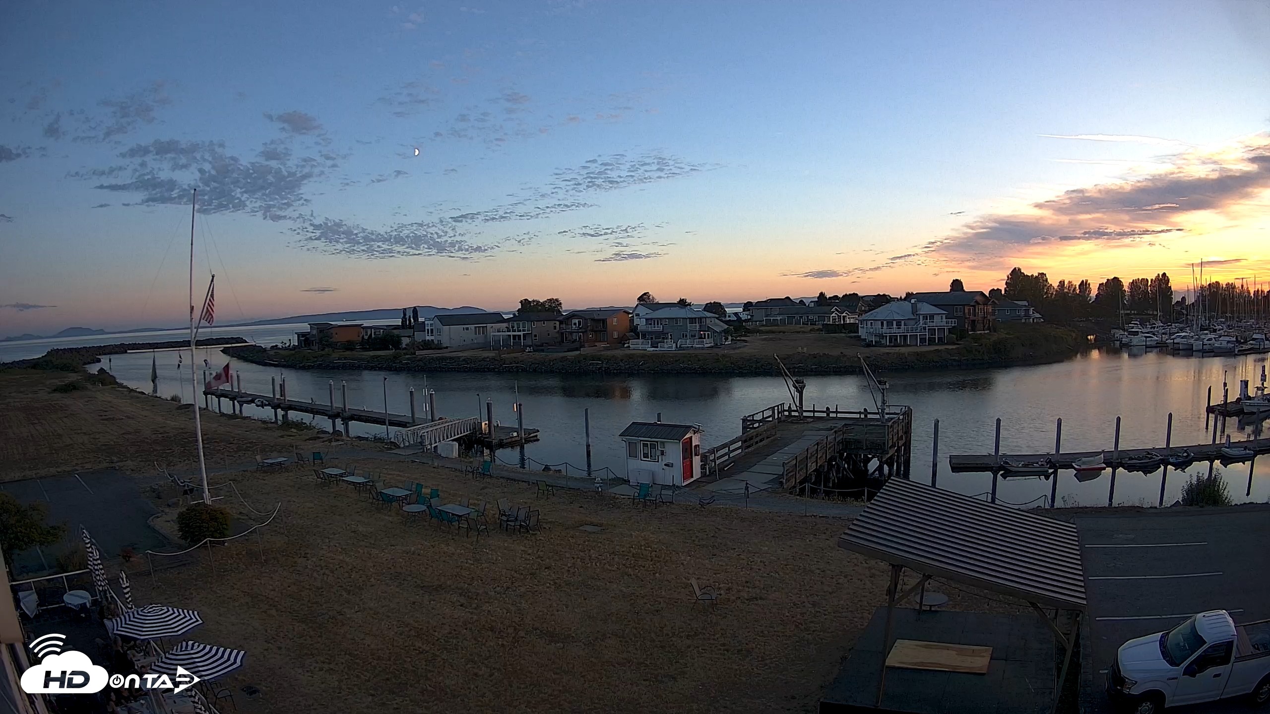 Snapshot of Point Roberts Marina SW Live Webcam taken Aug 19, 2026, 8:15pm PDT