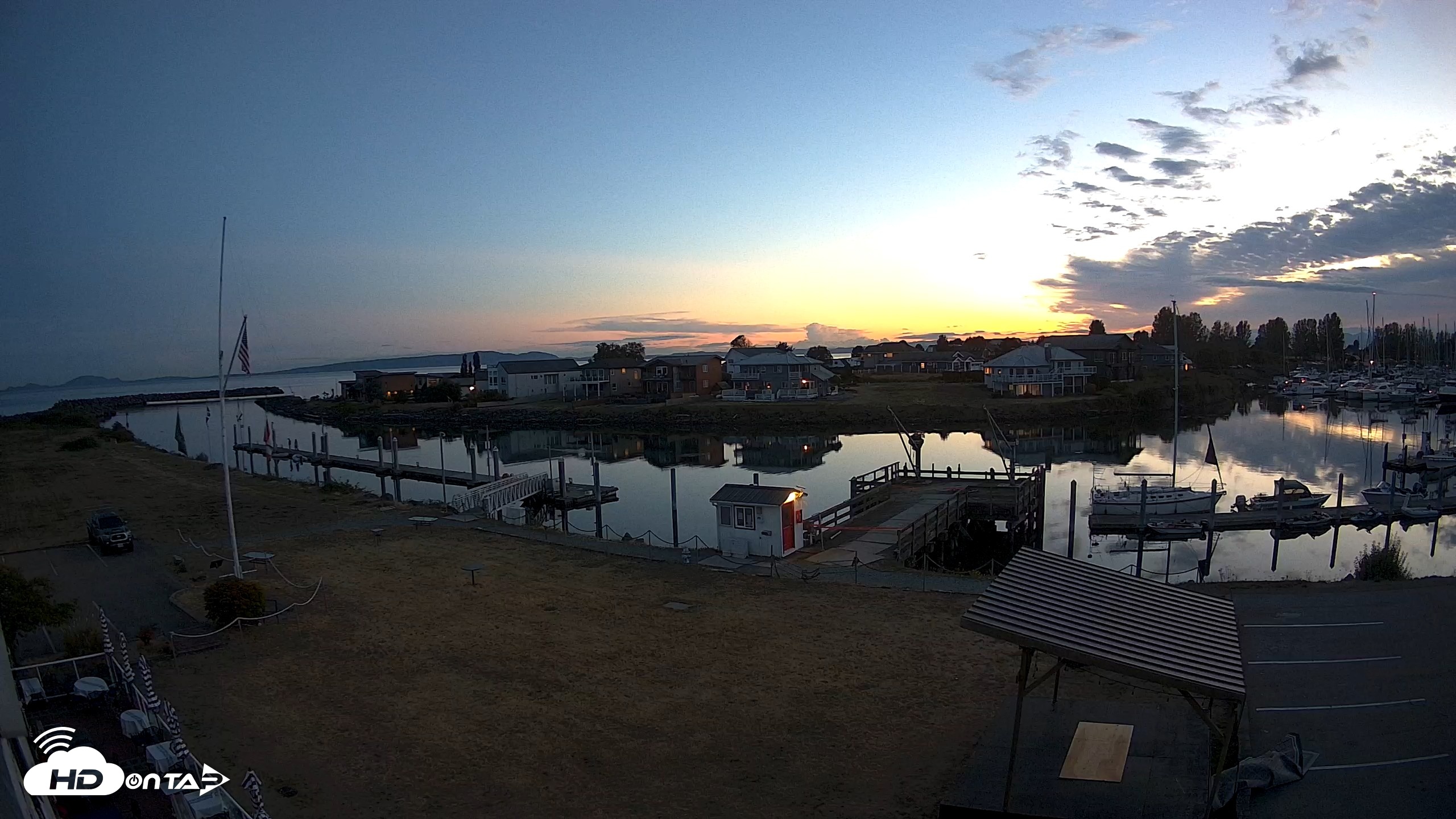 Snapshot of Point Roberts Marina SW Live Webcam taken Sep 3, 2026, 8:13pm PDT