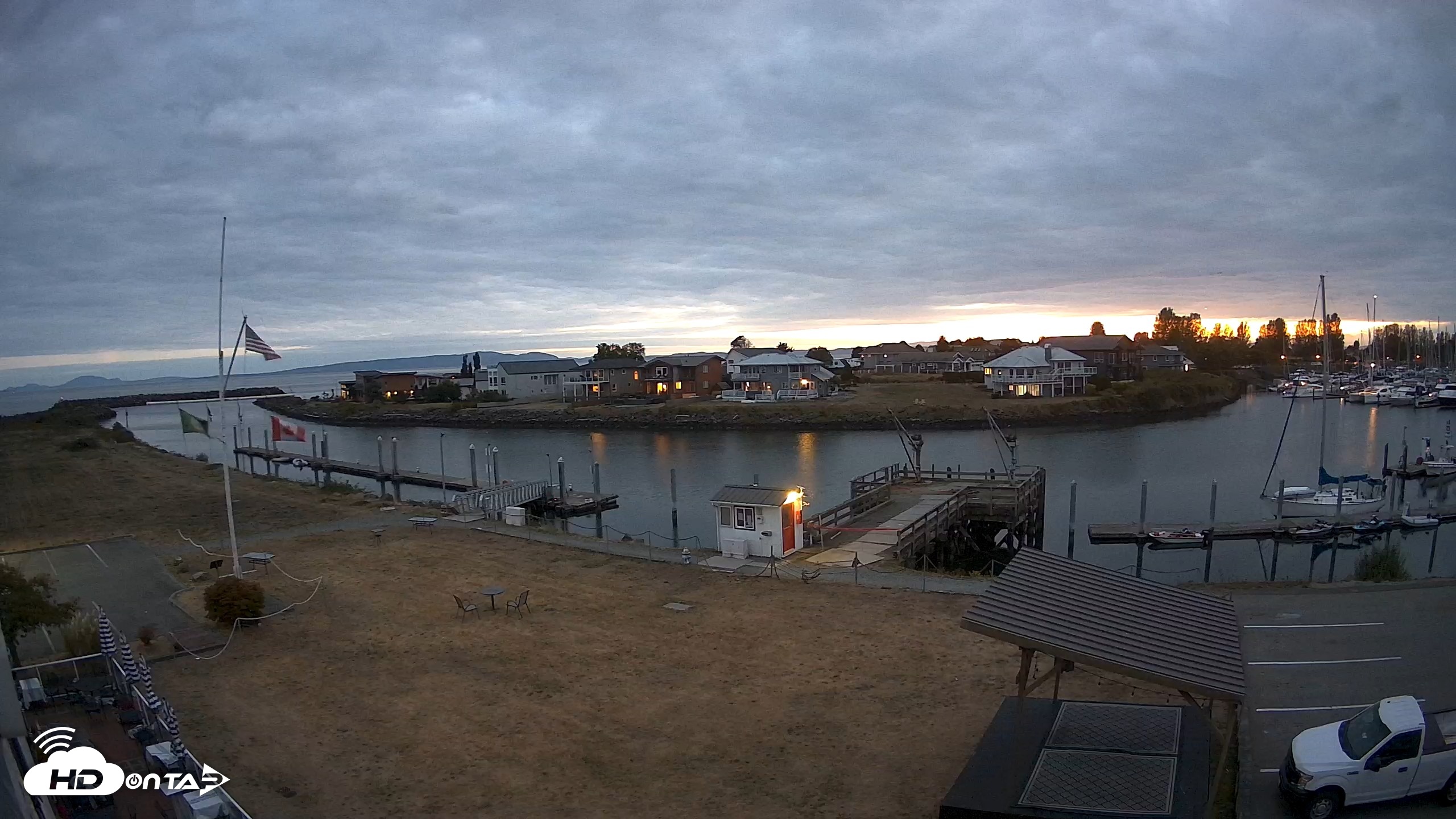 Snapshot of Point Roberts Marina SW Live Webcam taken Sep 7, 2026, 8:06pm PDT