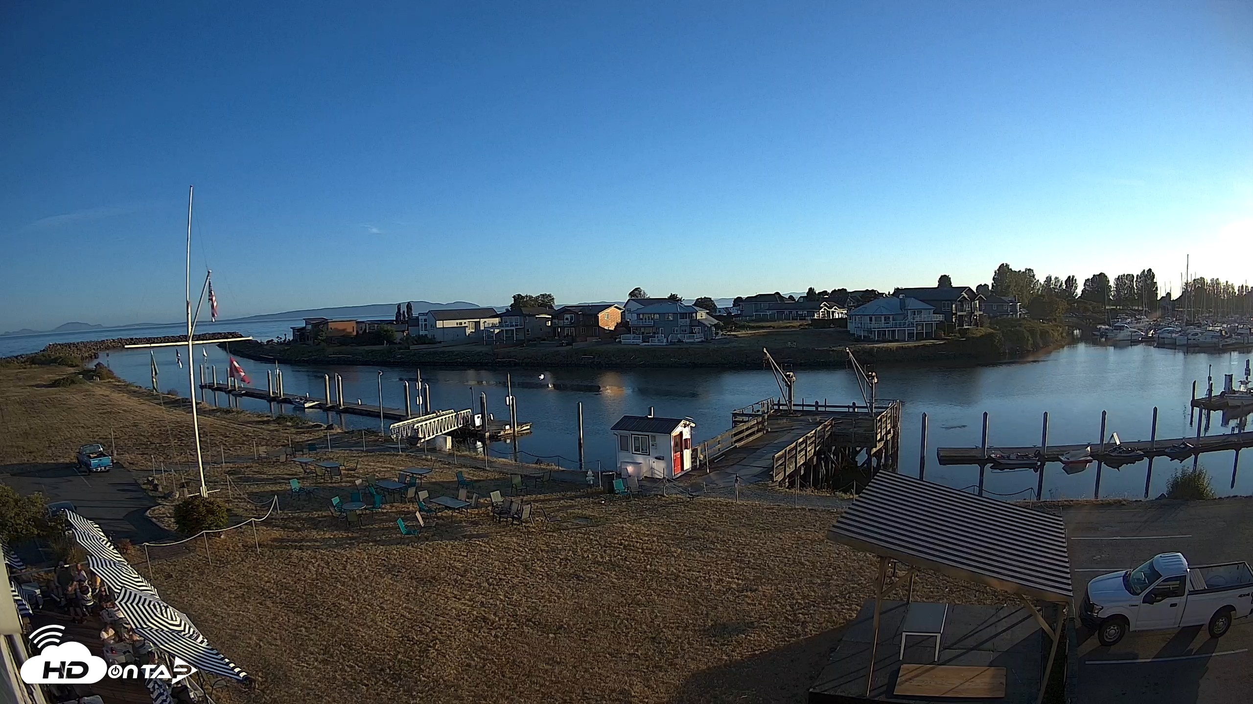 Snapshot of Point Roberts Marina SW Live Webcam taken Aug 8, 2026, 7:47pm PDT