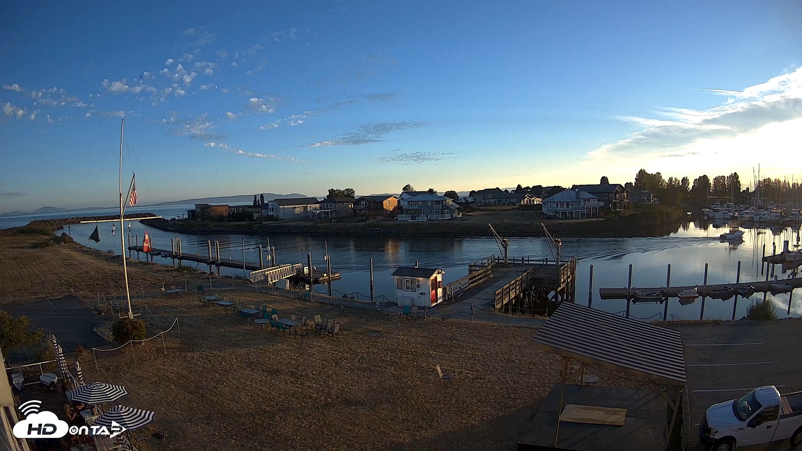 Snapshot of Point Roberts Marina SW Live Webcam taken Aug 19, 2026, 7:46pm PDT