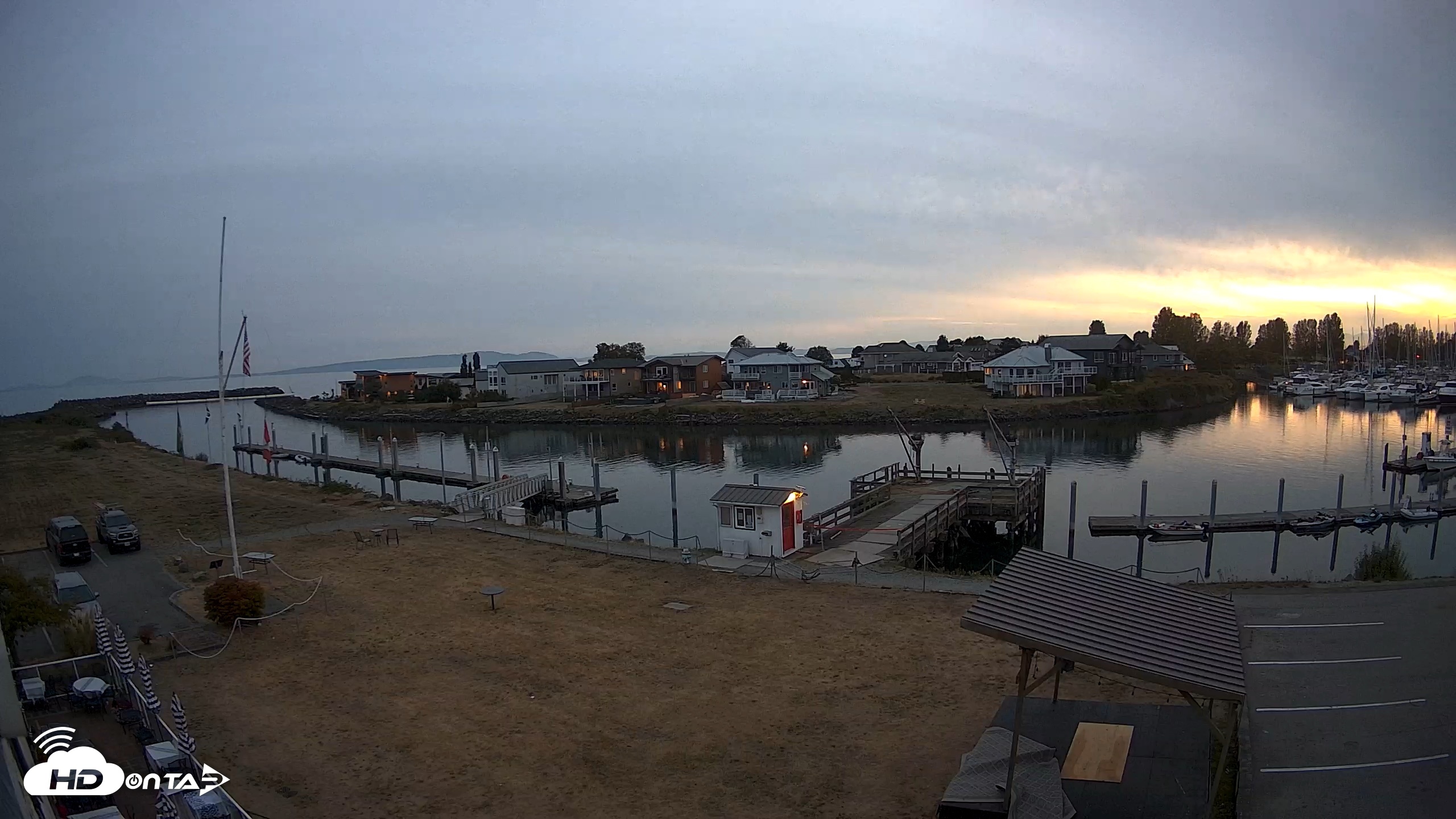 Snapshot of Point Roberts Marina SW Live Webcam taken Sep 11, 2026, 7:48pm PDT