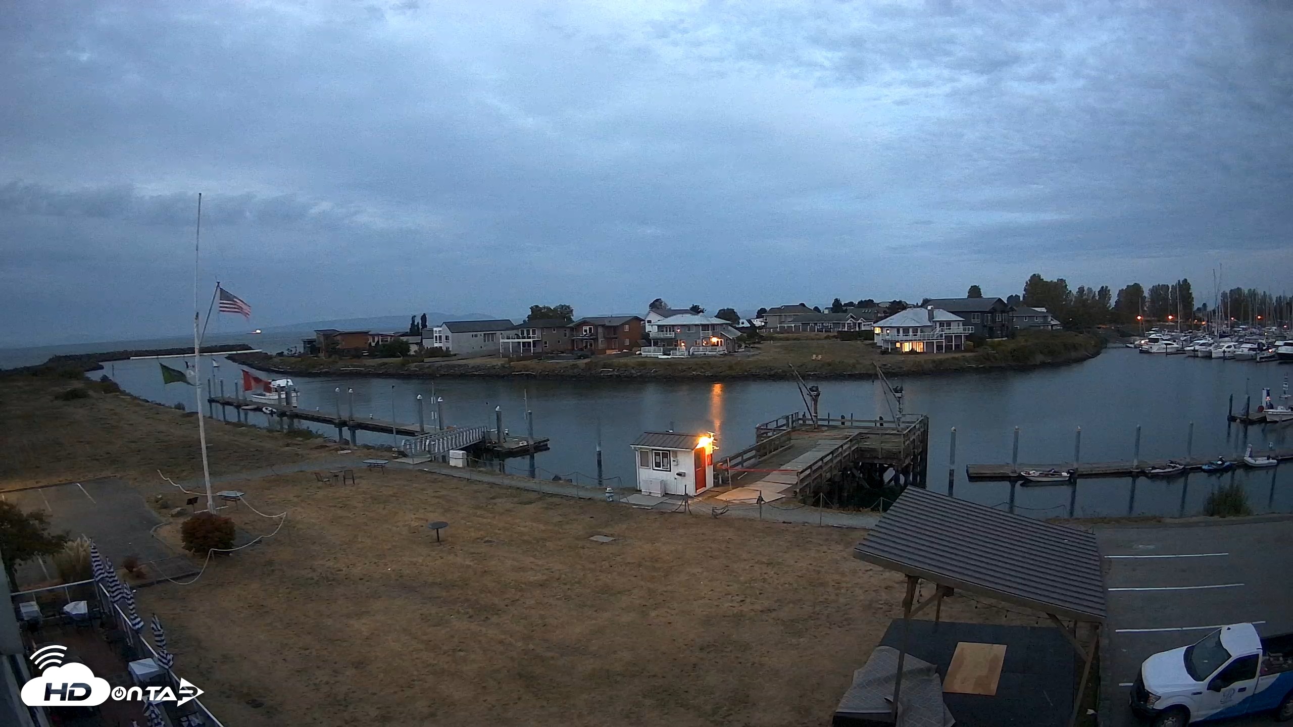 Snapshot of Point Roberts Marina SW Live Webcam taken Sep 13, 2026, 6:23am PDT