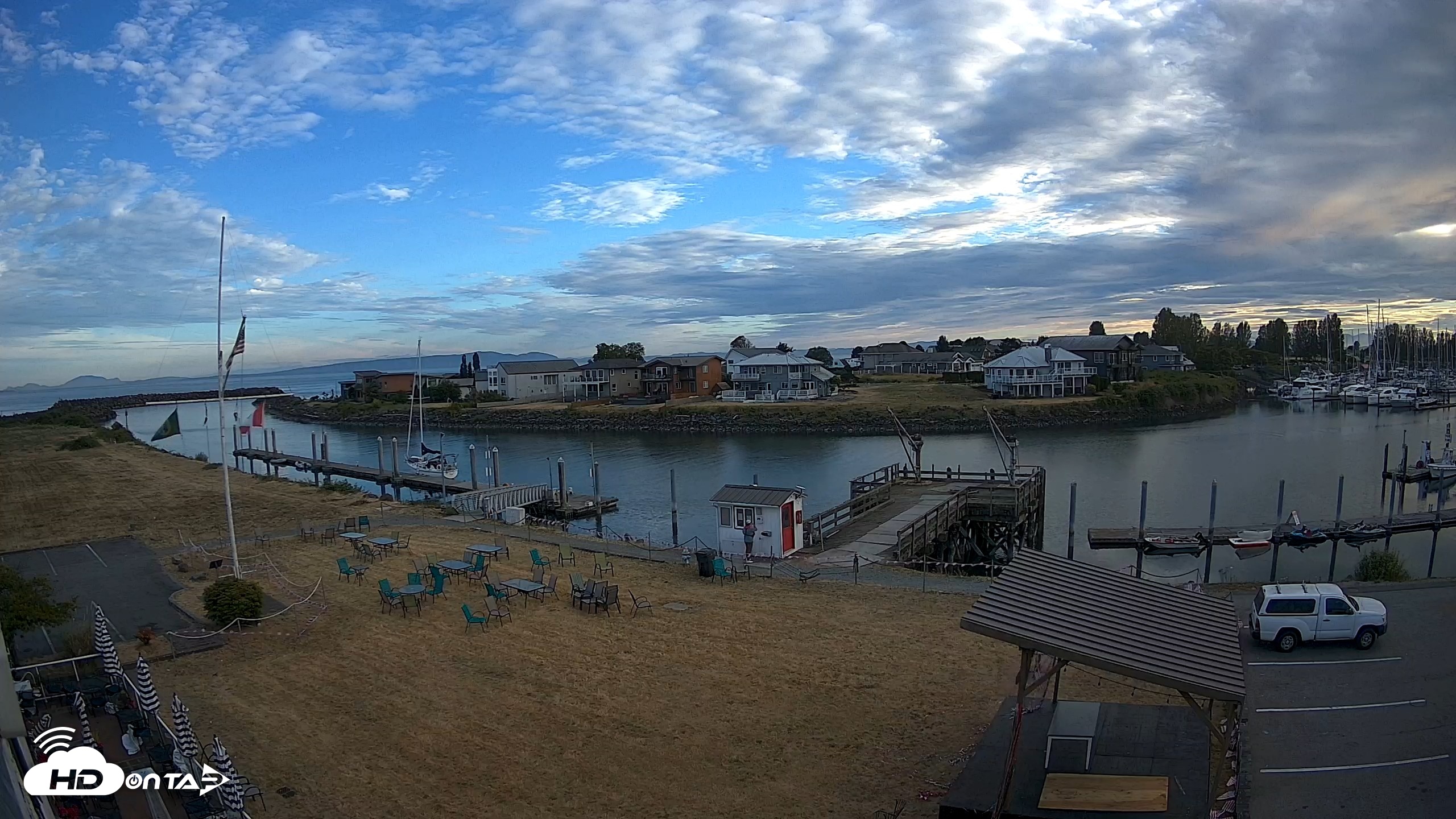 Snapshot of Point Roberts Marina SW Live Webcam taken Jul 7, 2026, 8:11pm PDT