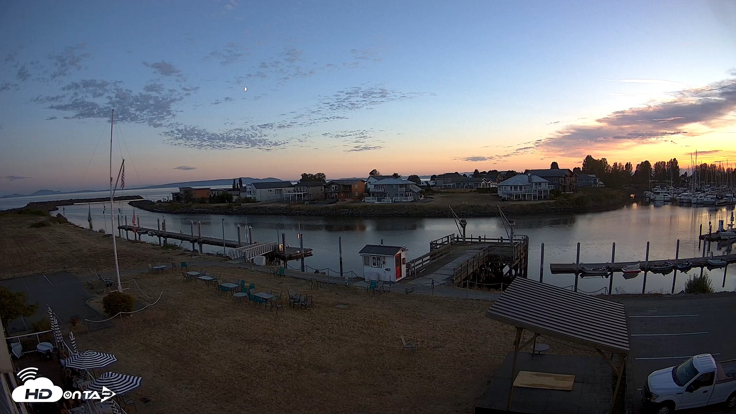 Snapshot of Point Roberts Marina SW Live Webcam taken Aug 19, 2026, 8:17pm PDT