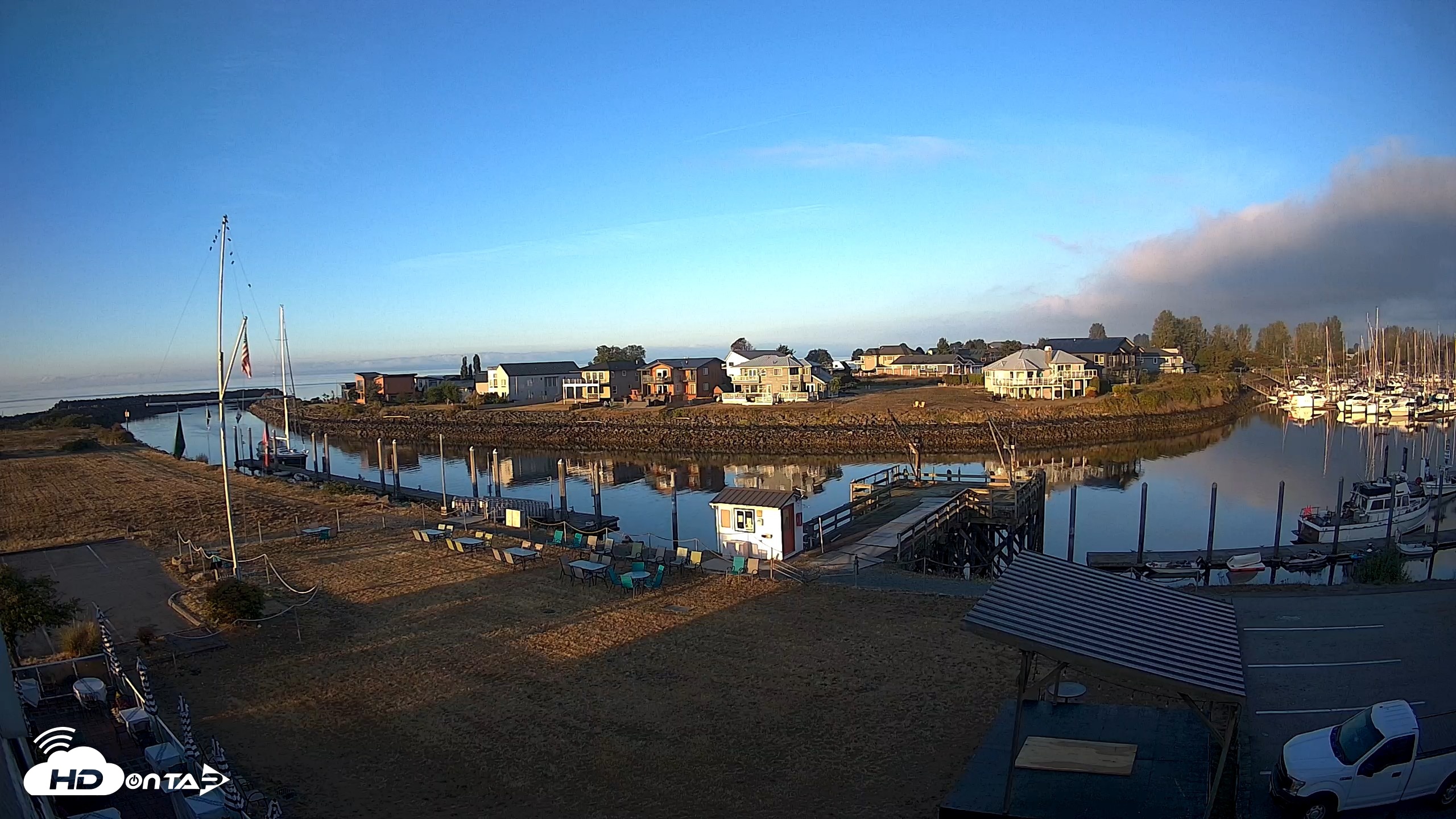 Snapshot of Point Roberts Marina SW Live Webcam taken Aug 24, 2026, 6:54am PDT