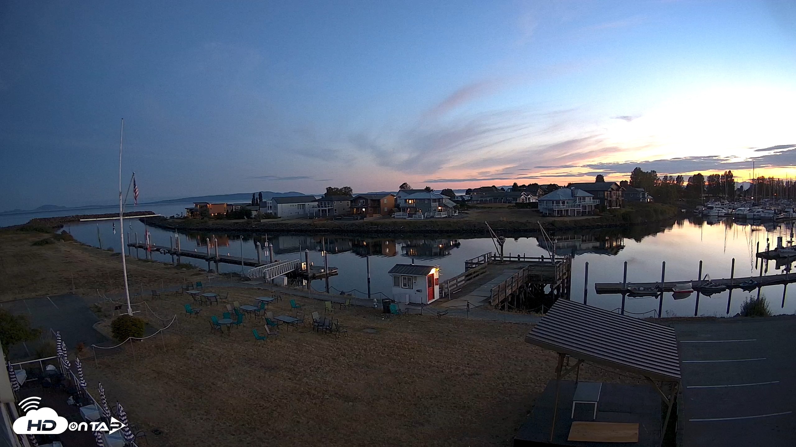 Snapshot of Point Roberts Marina SW Live Webcam taken Aug 11, 2026, 9:02pm PDT