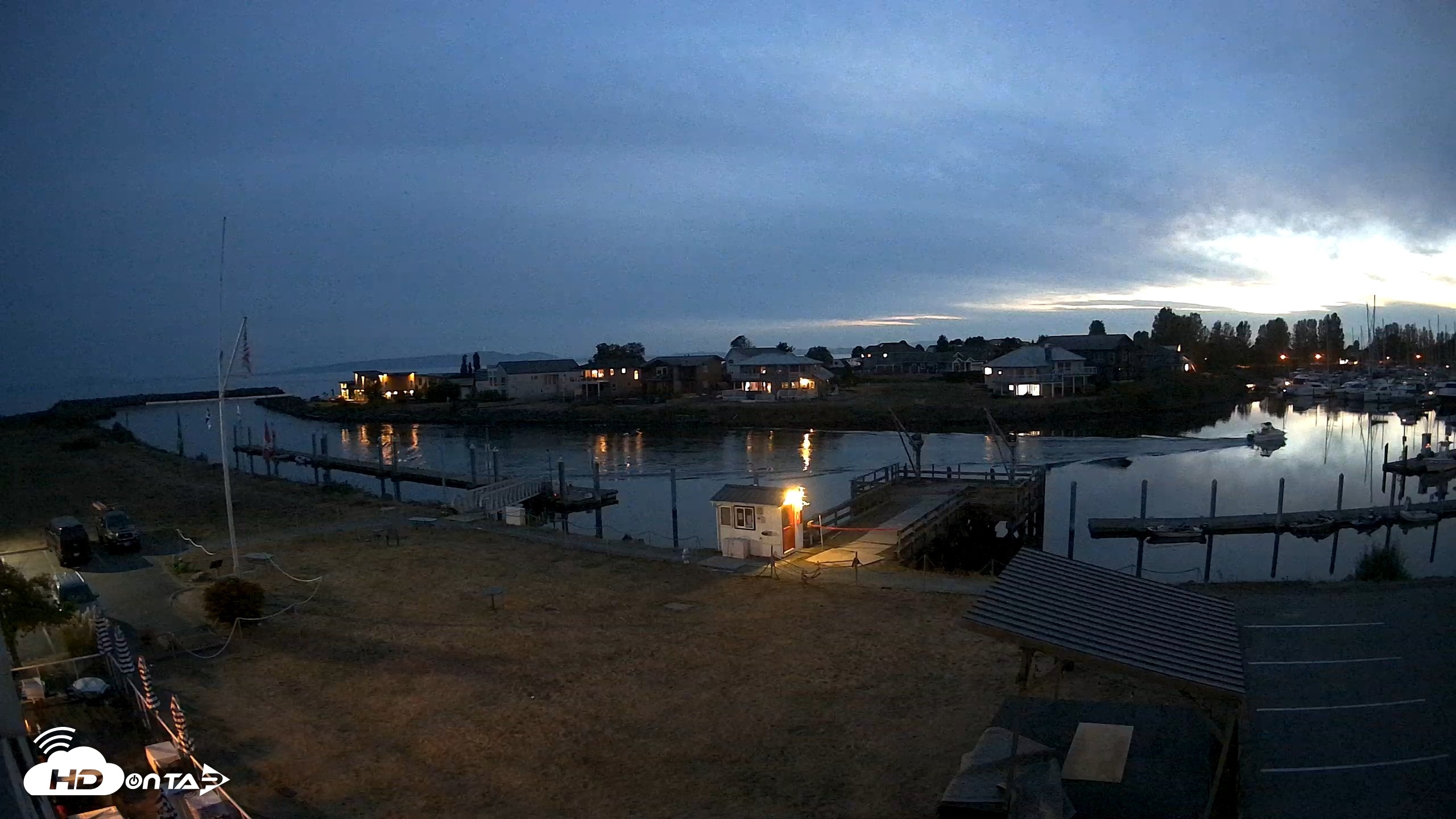 Snapshot of Point Roberts Marina SW Live Webcam taken Sep 11, 2026, 8:10pm PDT