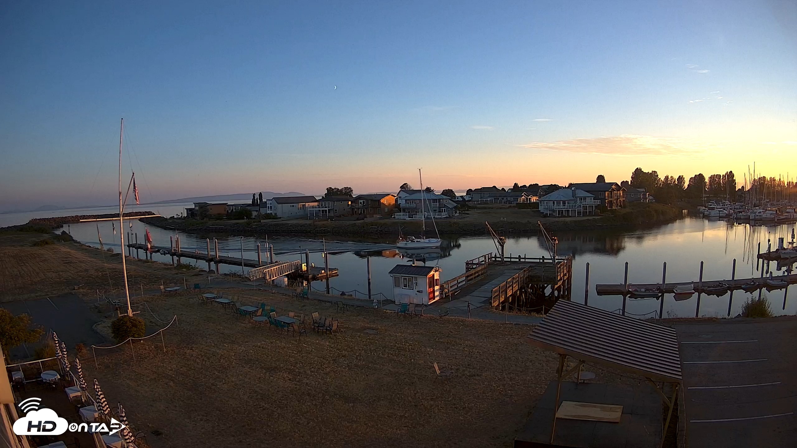Snapshot of Point Roberts Marina SW Live Webcam taken Aug 18, 2026, 8:11pm PDT