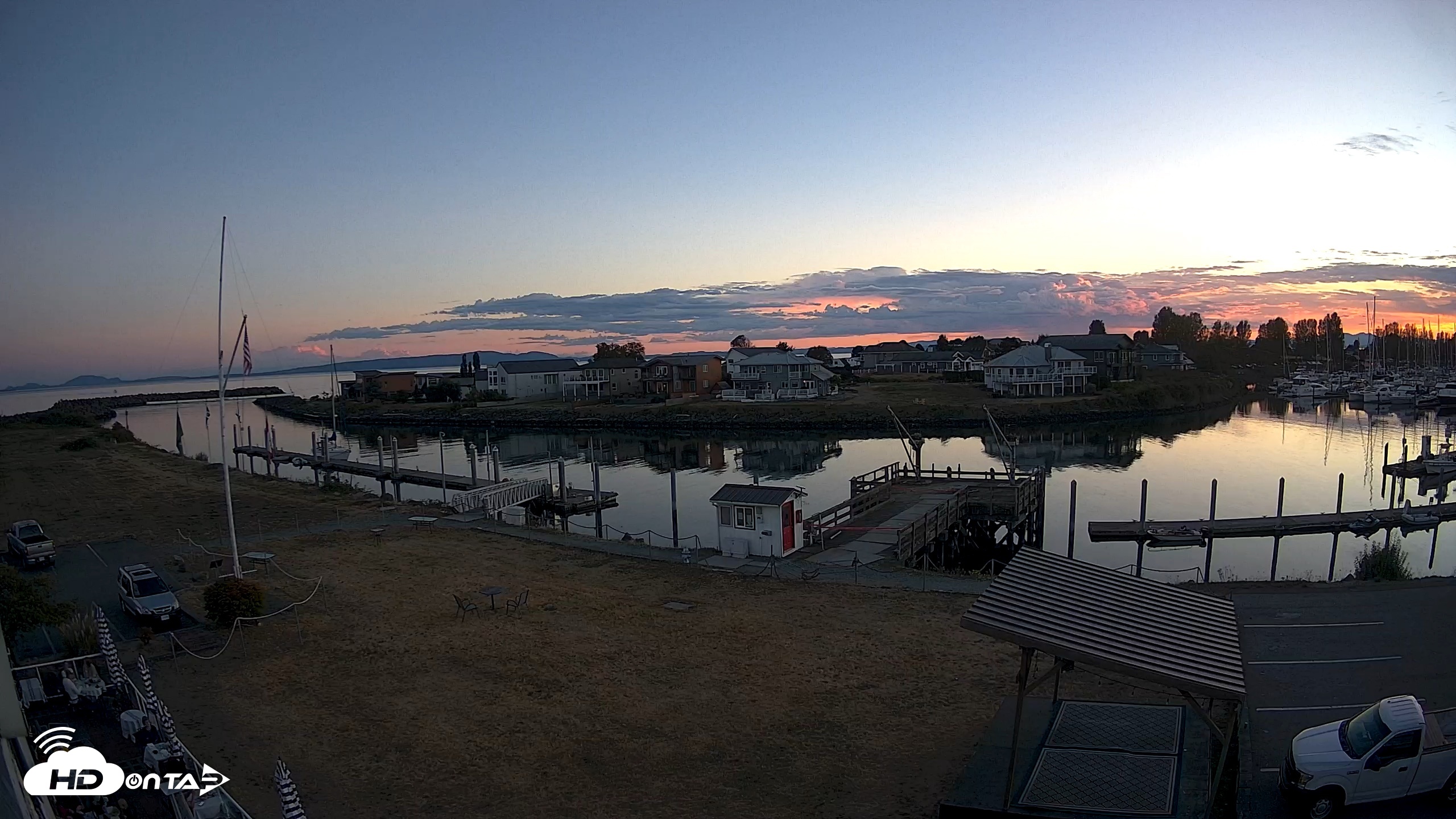 Snapshot of Point Roberts Marina SW Live Webcam taken Sep 6, 2026, 7:45pm PDT