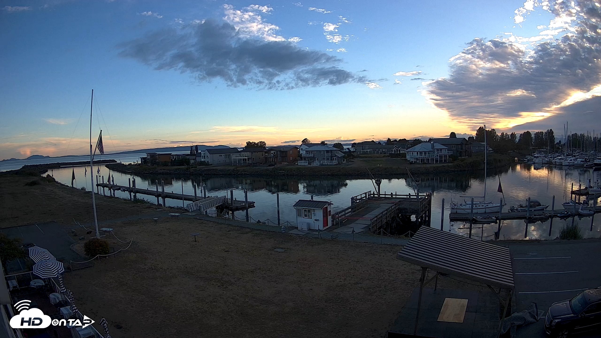 Snapshot of Point Roberts Marina SW Live Webcam taken Sep 3, 2026, 7:24pm PDT