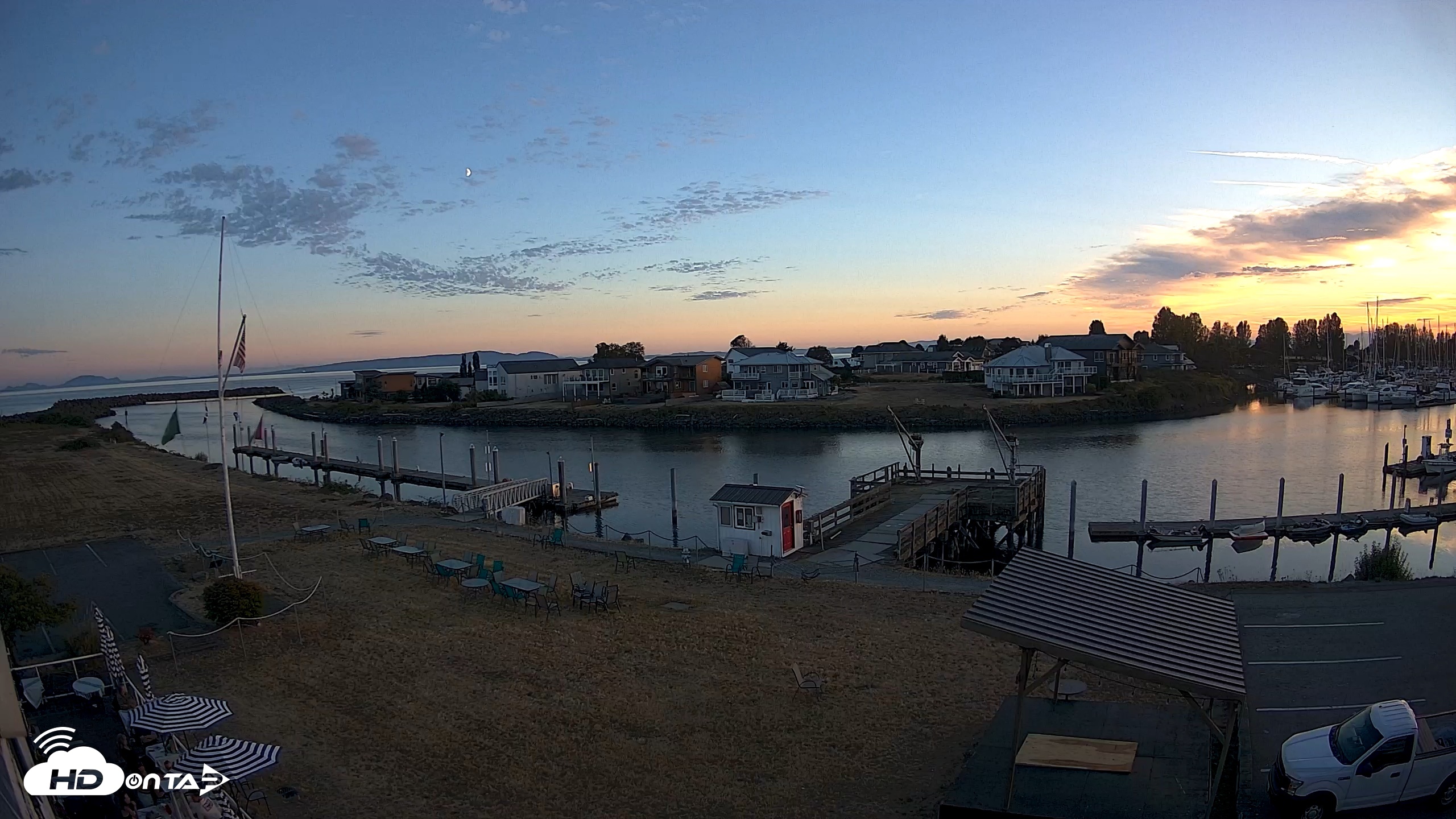 Snapshot of Point Roberts Marina SW Live Webcam taken Aug 19, 2026, 8:11pm PDT