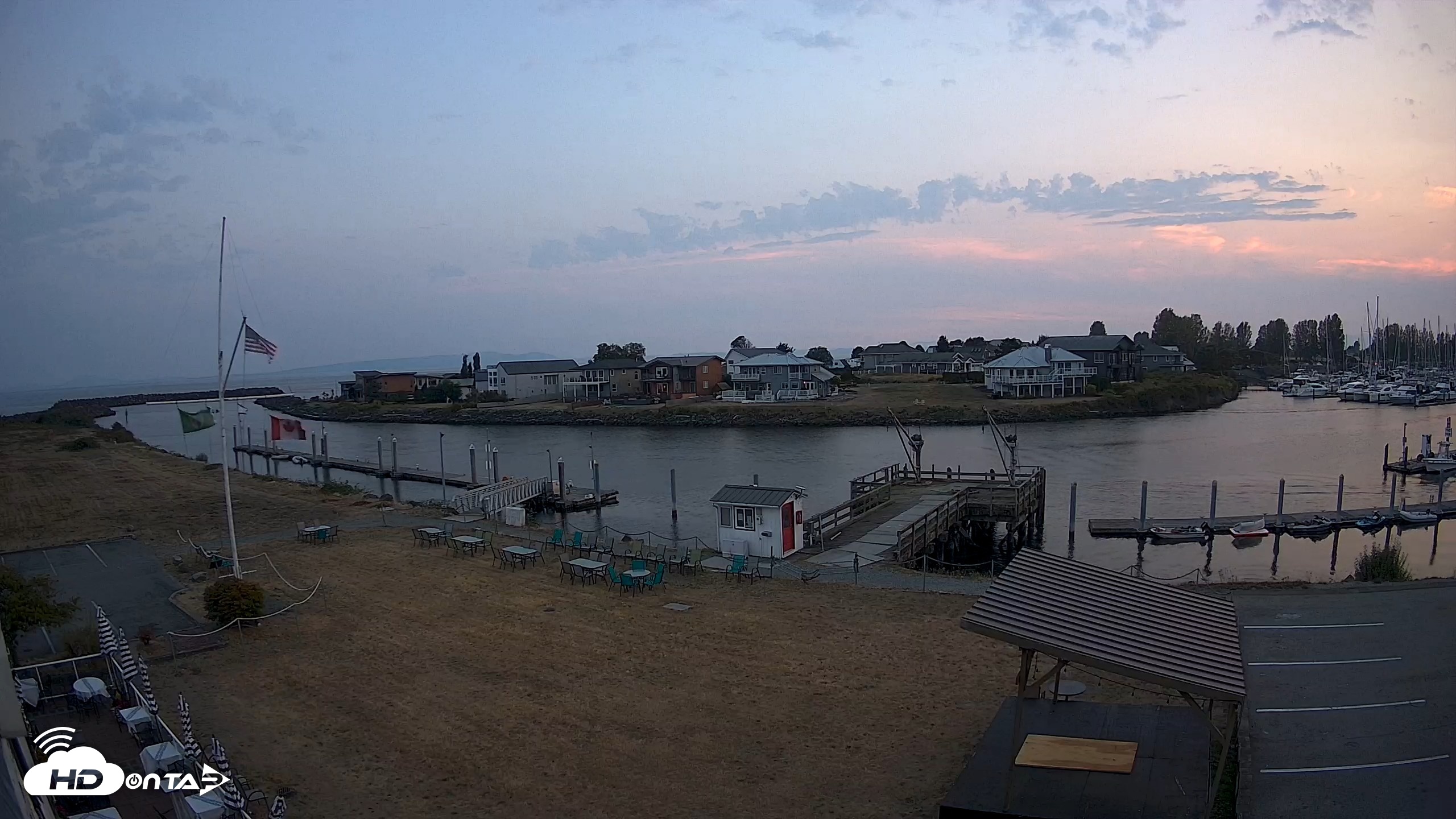 Snapshot of Point Roberts Marina SW Live Webcam taken Aug 25, 2026, 8:01pm PDT