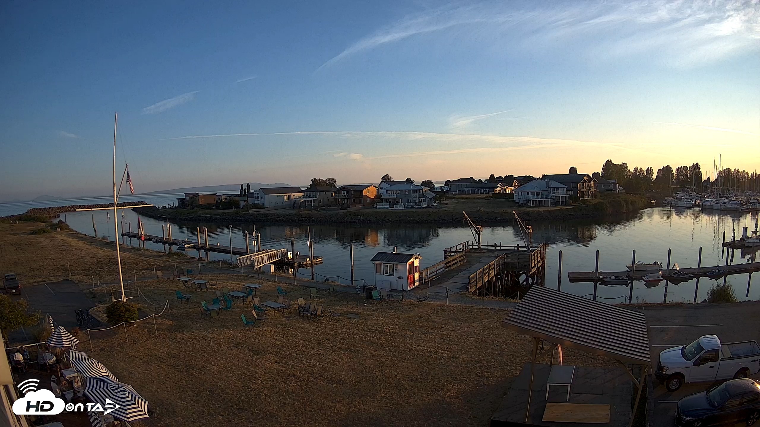 Snapshot of Point Roberts Marina SW Live Webcam taken Aug 7, 2026, 8:06pm PDT