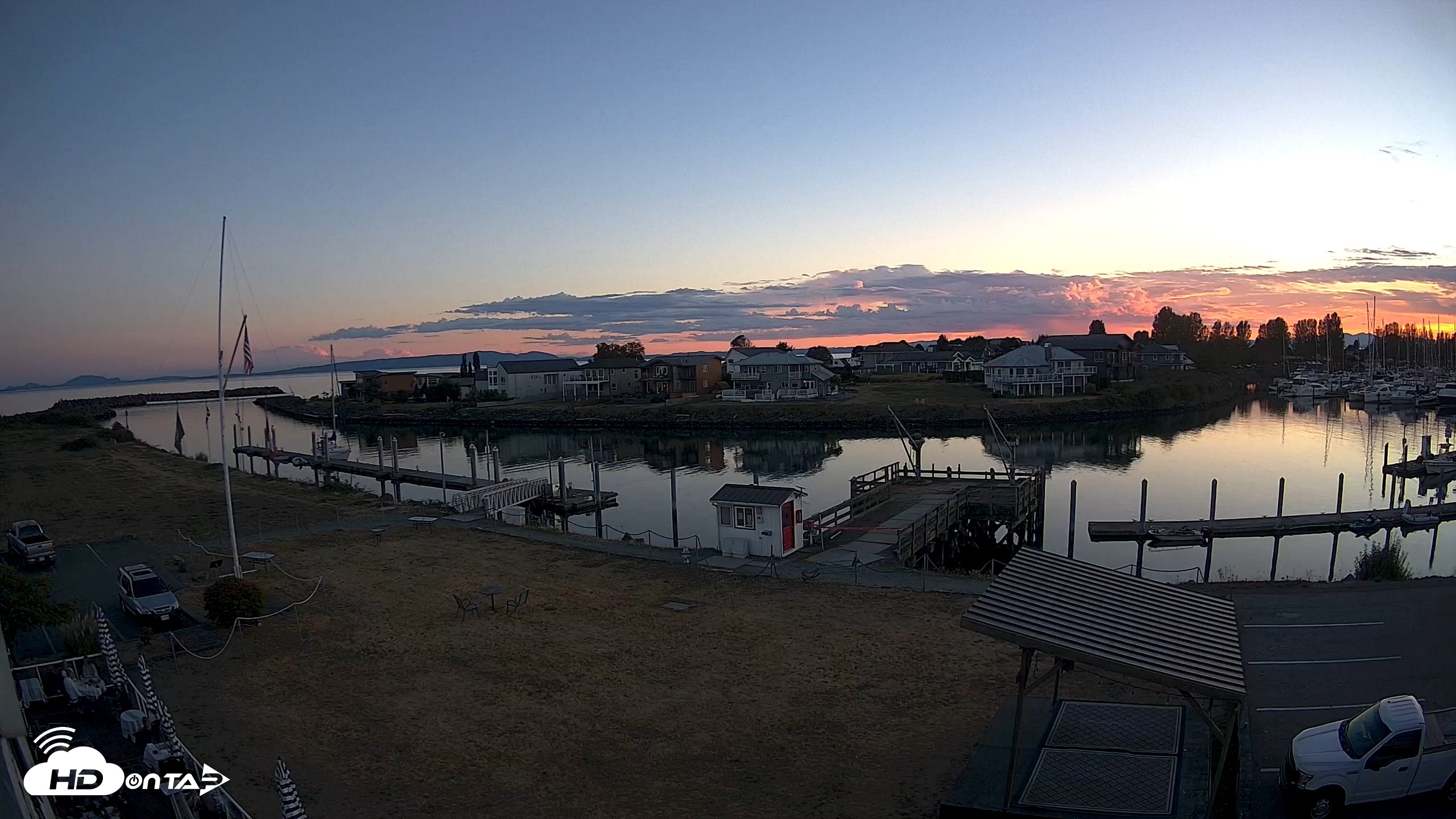 Snapshot of Point Roberts Marina SW Live Webcam taken Sep 6, 2026, 7:43pm PDT