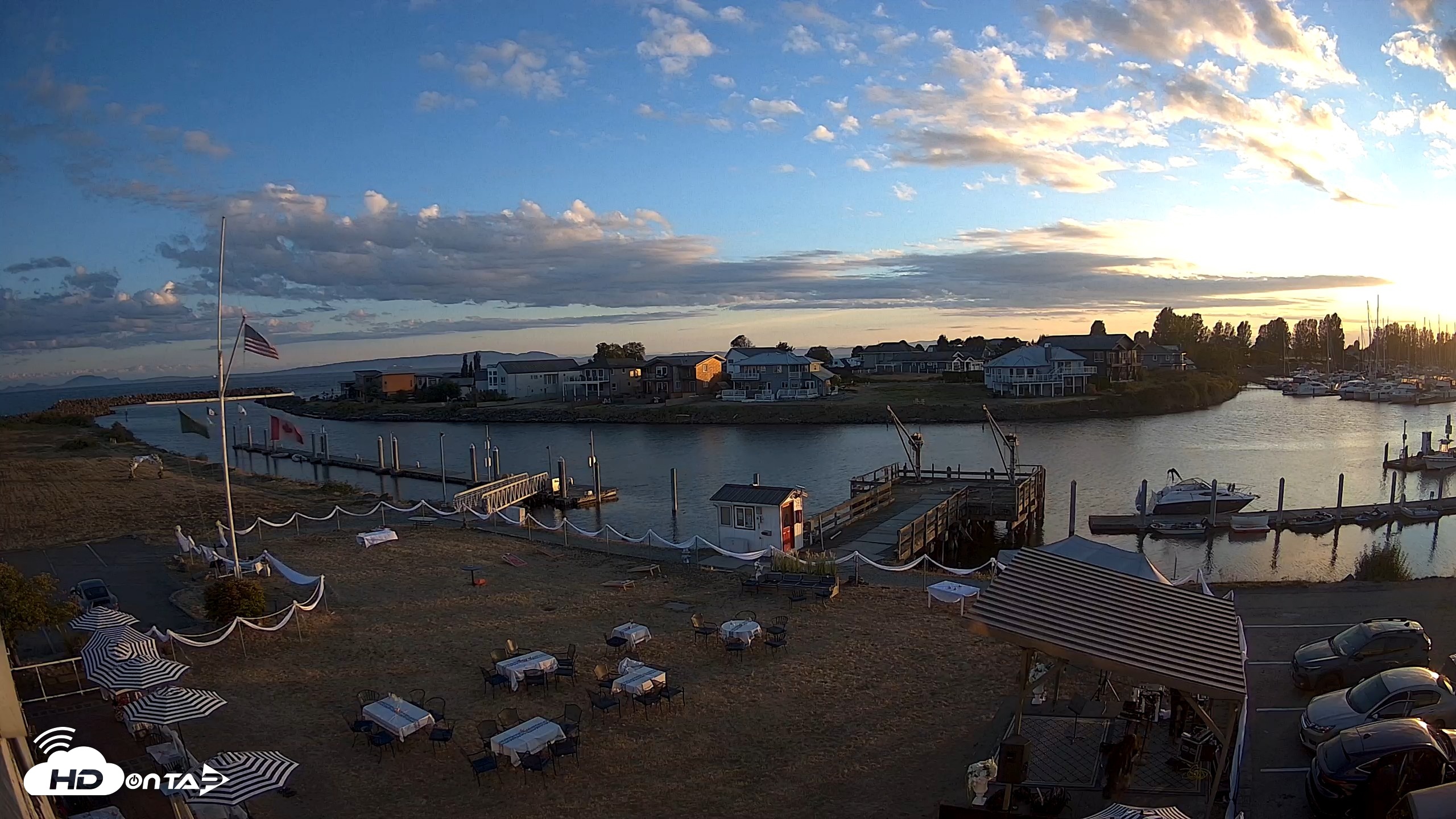 Snapshot of Point Roberts Marina SW Live Webcam taken Aug 29, 2026, 7:37pm PDT