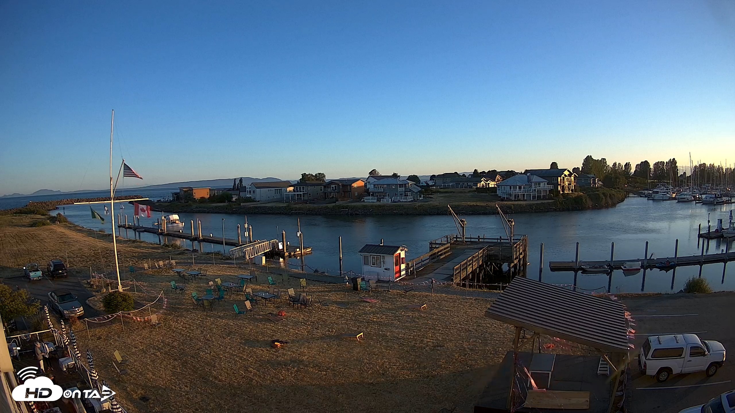 Snapshot of Point Roberts Marina SW Live Webcam taken Jul 4, 2026, 8:45pm PDT