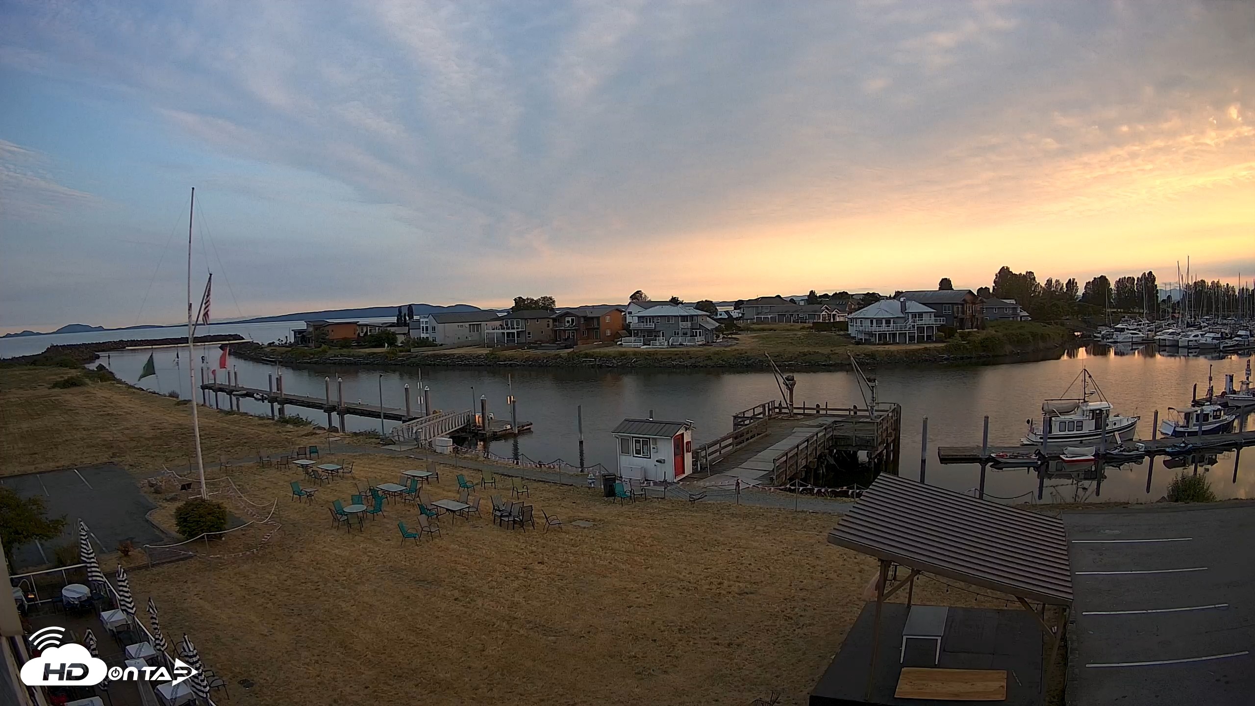Snapshot of Point Roberts Marina SW Live Webcam taken Jul 12, 2026, 8:31pm PDT