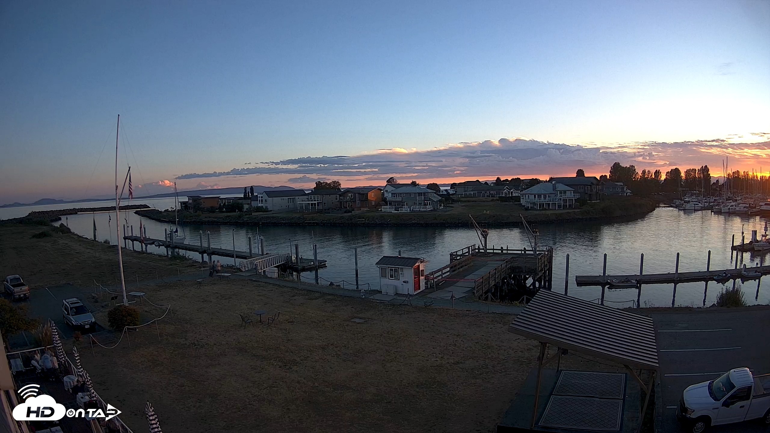 Snapshot of Point Roberts Marina SW Live Webcam taken Sep 6, 2026, 7:35pm PDT