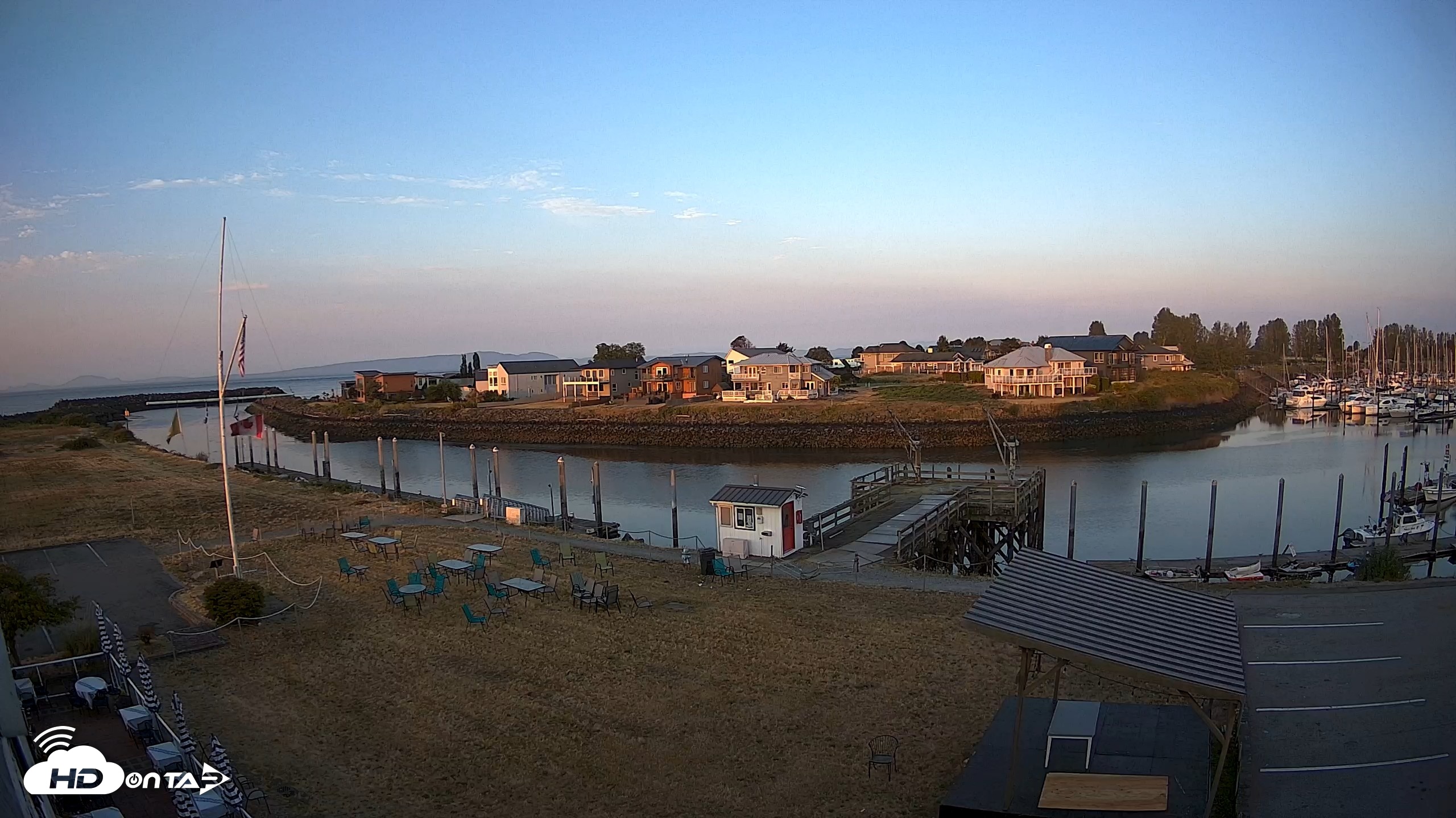 Snapshot of Point Roberts Marina SW Live Webcam taken Aug 6, 2026, 6:21am PDT