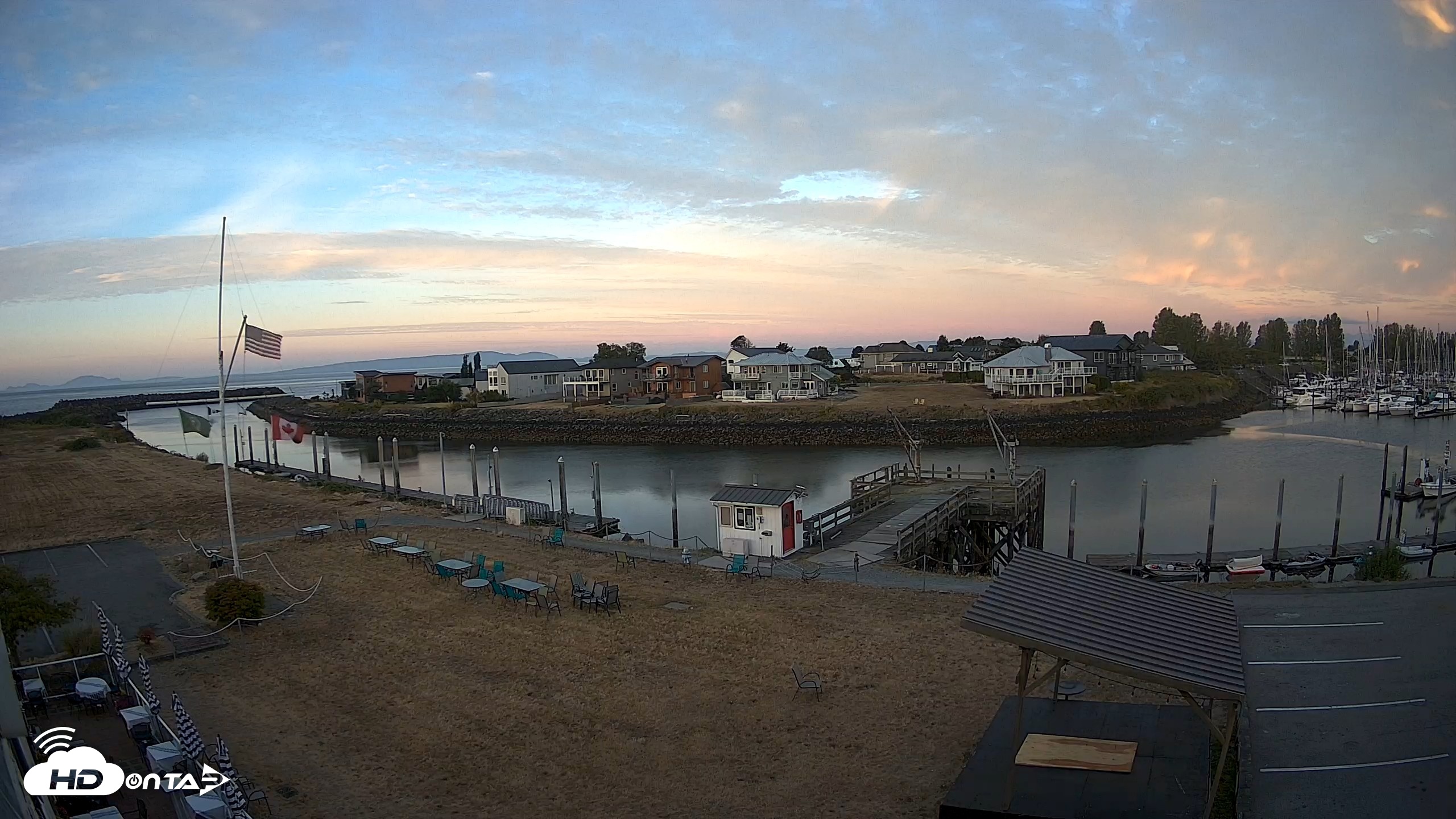 Snapshot of Point Roberts Marina SW Live Webcam taken Aug 19, 2026, 6:18am PDT