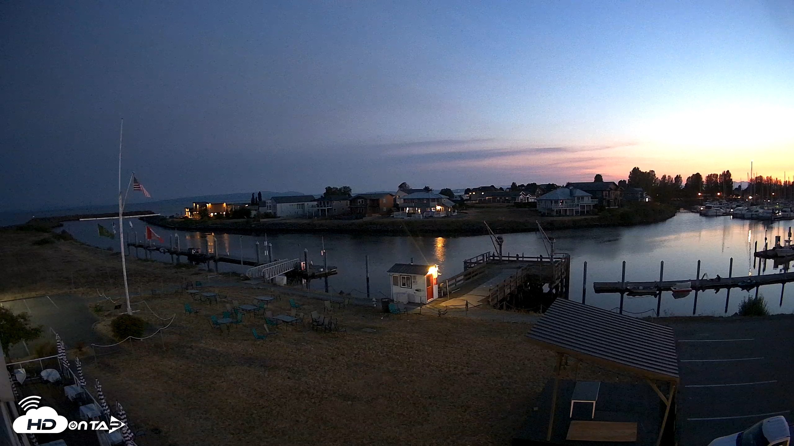 Snapshot of Point Roberts Marina SW Live Webcam taken Aug 12, 2026, 9:15pm PDT