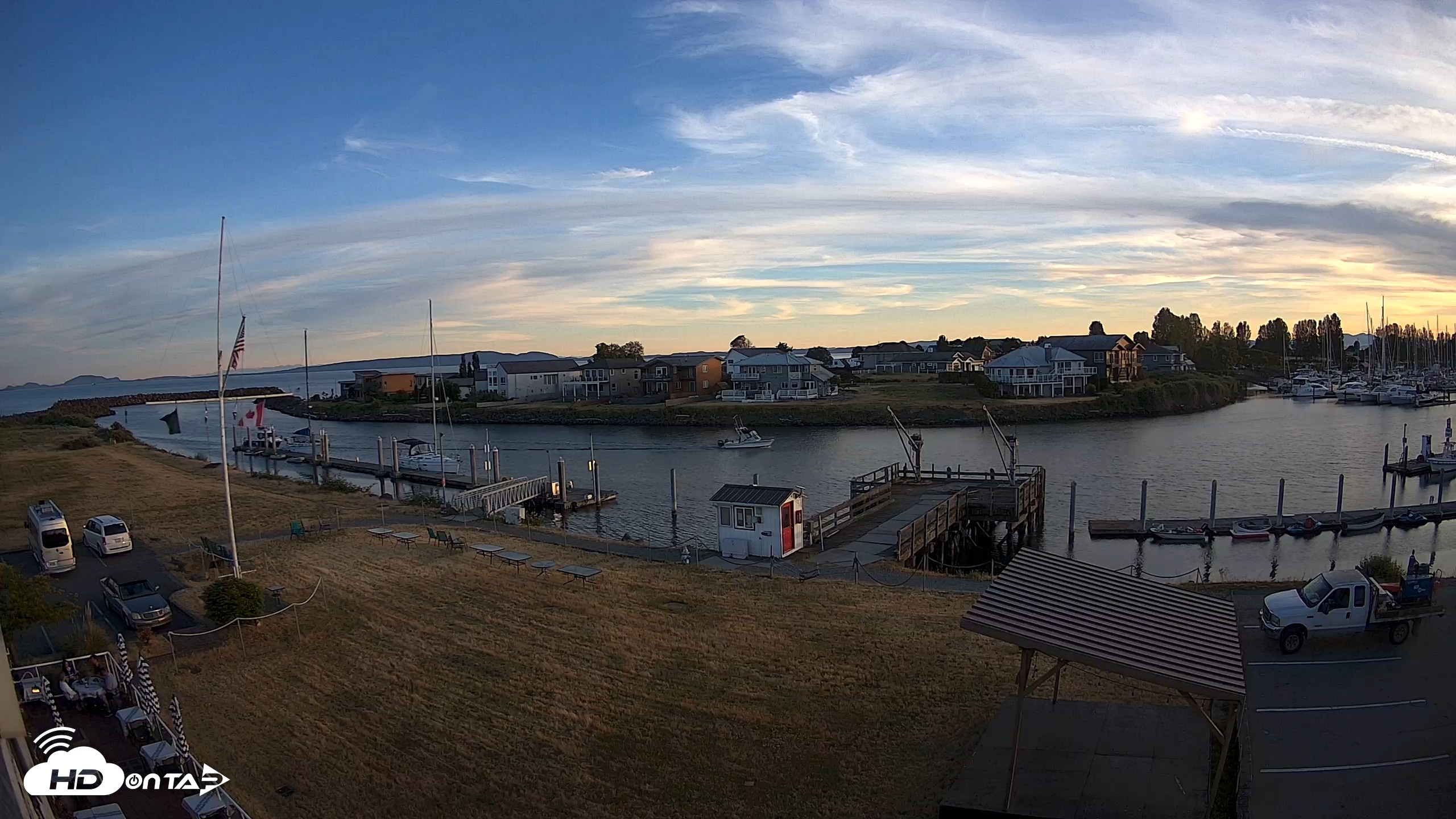 Snapshot of Point Roberts Marina SW Live Webcam taken Jun 13, 2026, 8:45pm PDT