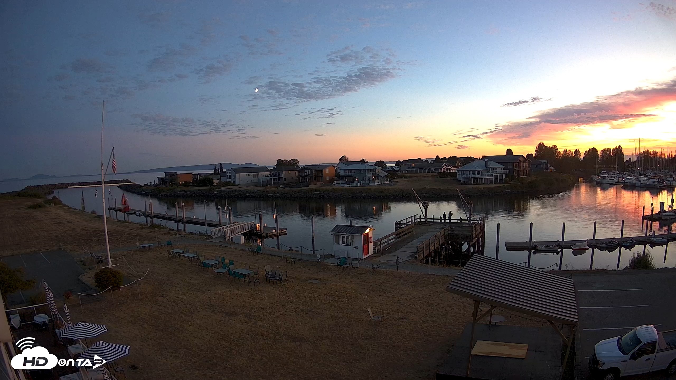 Snapshot of Point Roberts Marina SW Live Webcam taken Aug 19, 2026, 8:40pm PDT