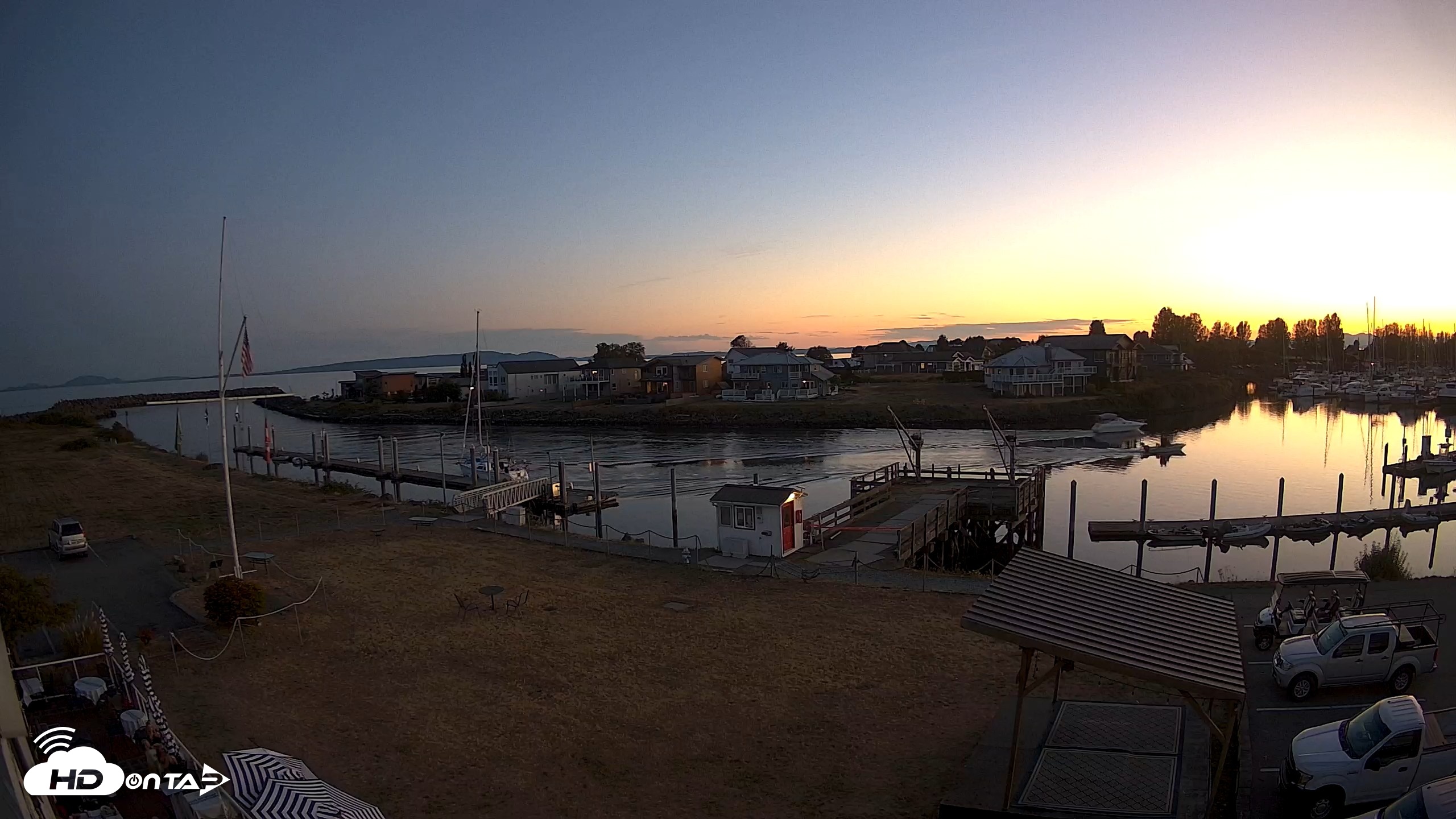 Snapshot of Point Roberts Marina SW Live Webcam taken Sep 5, 2026, 8:08pm PDT