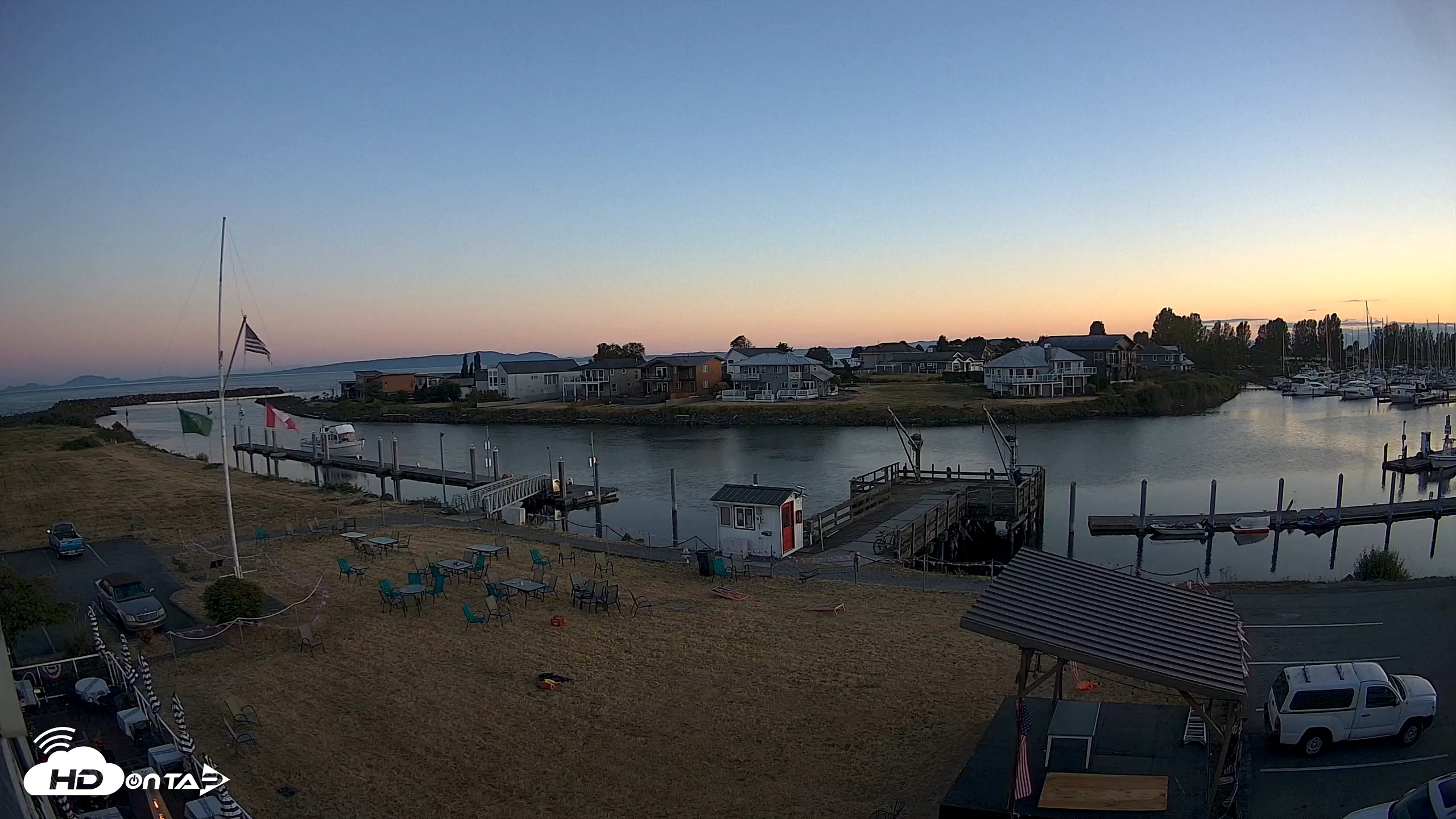 Snapshot of Point Roberts Marina SW Live Webcam taken Jul 4, 2026, 9:14pm PDT