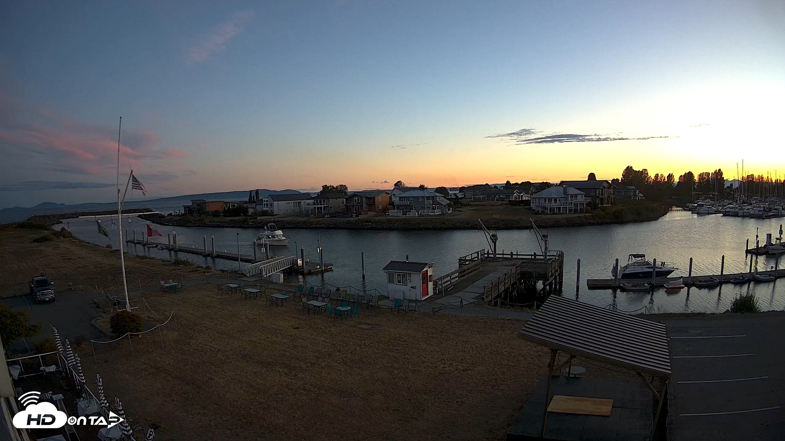 Snapshot of Point Roberts Marina SW Live Webcam taken Aug 26, 2026, 8:16pm PDT
