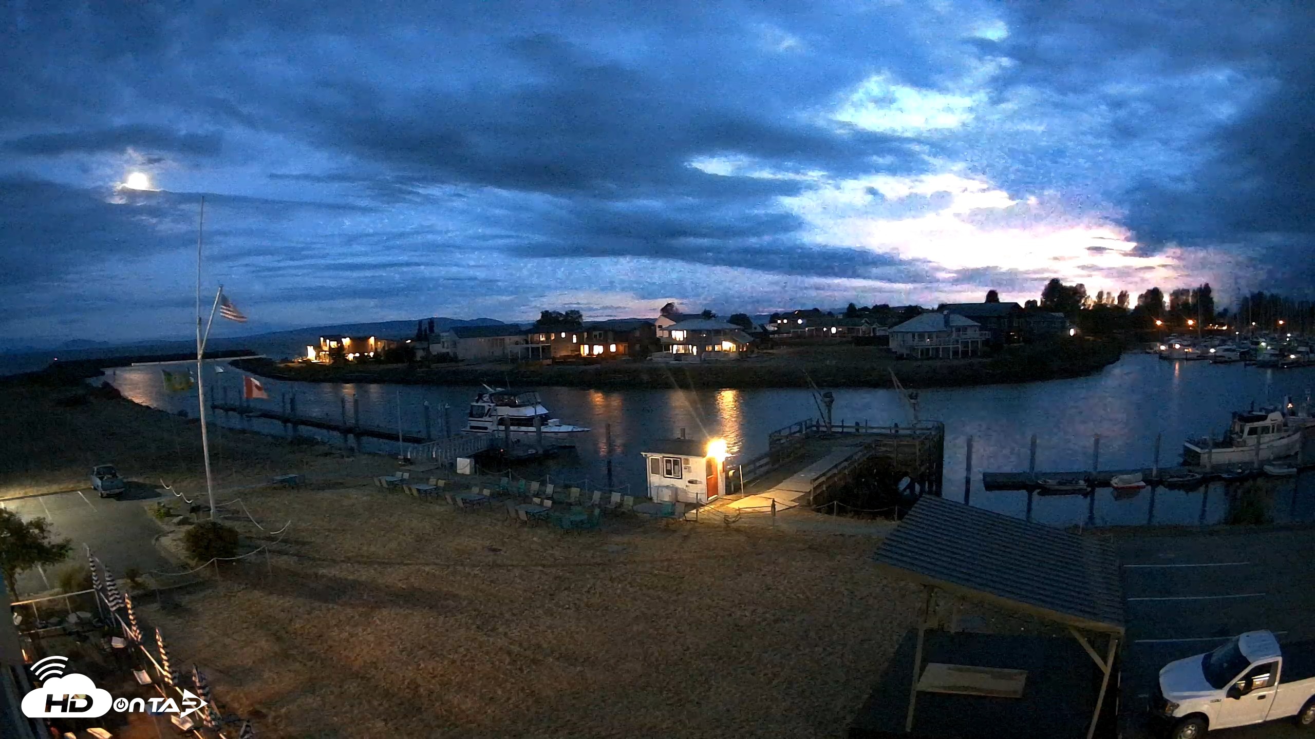 Snapshot of Point Roberts Marina SW Live Webcam taken Aug 22, 2026, 8:57pm PDT