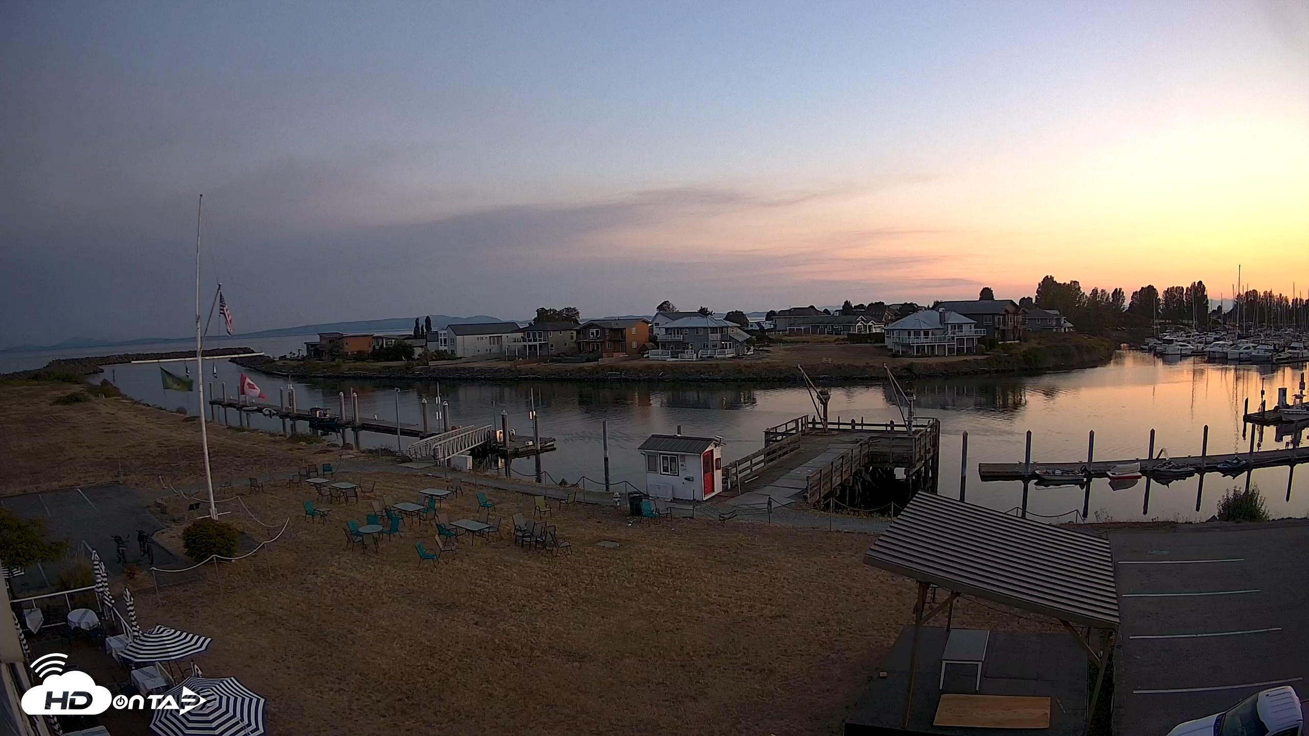 Snapshot of Point Roberts Marina SW Live Webcam taken Aug 12, 2026, 8:43pm PDT