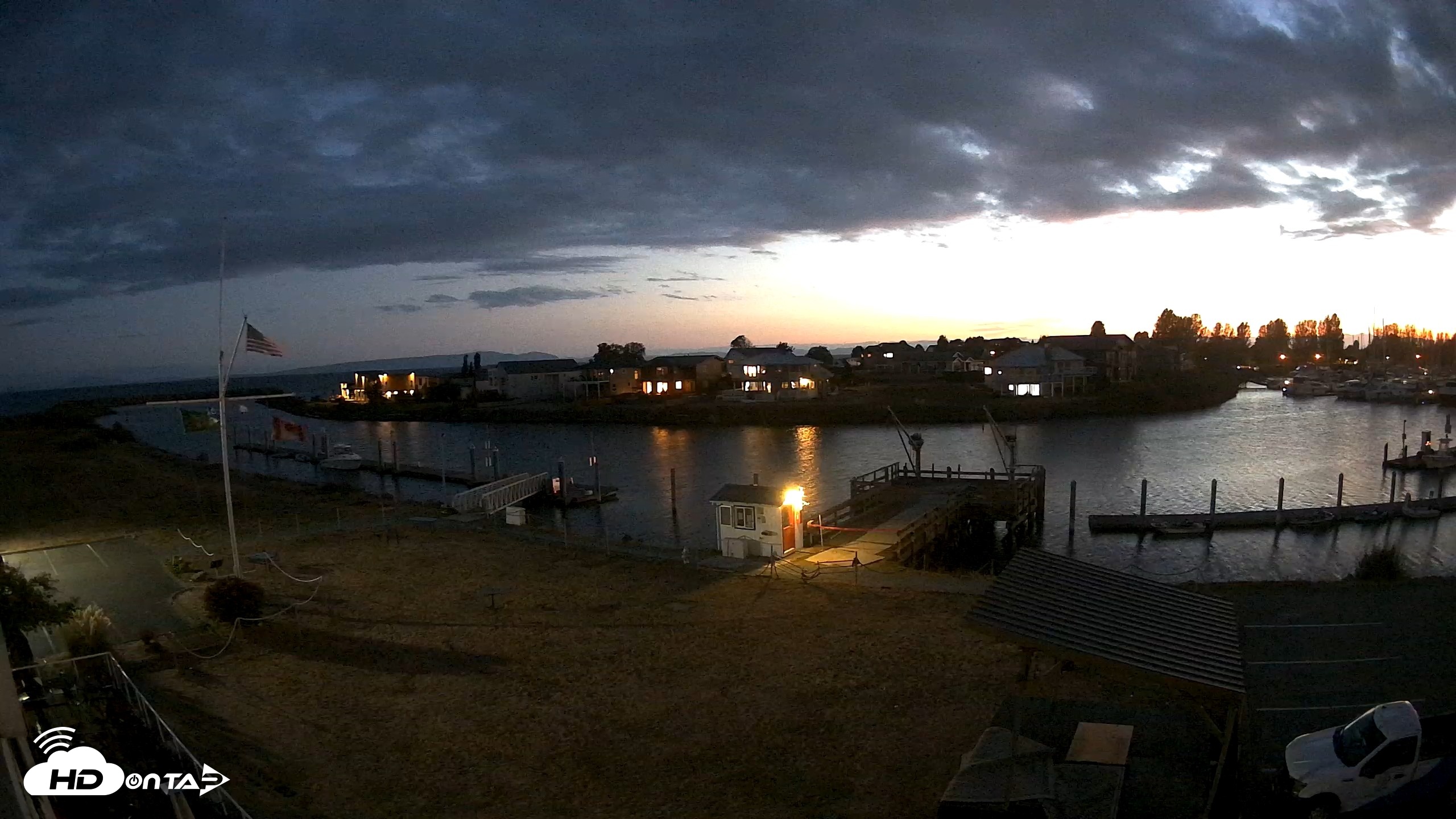 Snapshot of Point Roberts Marina SW Live Webcam taken Sep 13, 2026, 8:12pm PDT