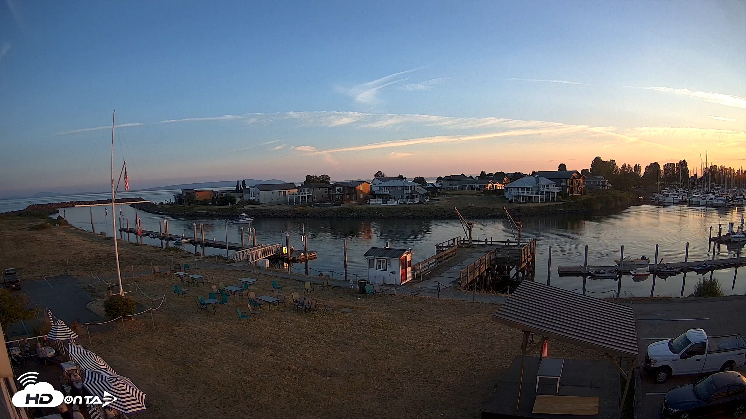 Snapshot of Point Roberts Marina SW Live Webcam taken Aug 7, 2026, 8:21pm PDT