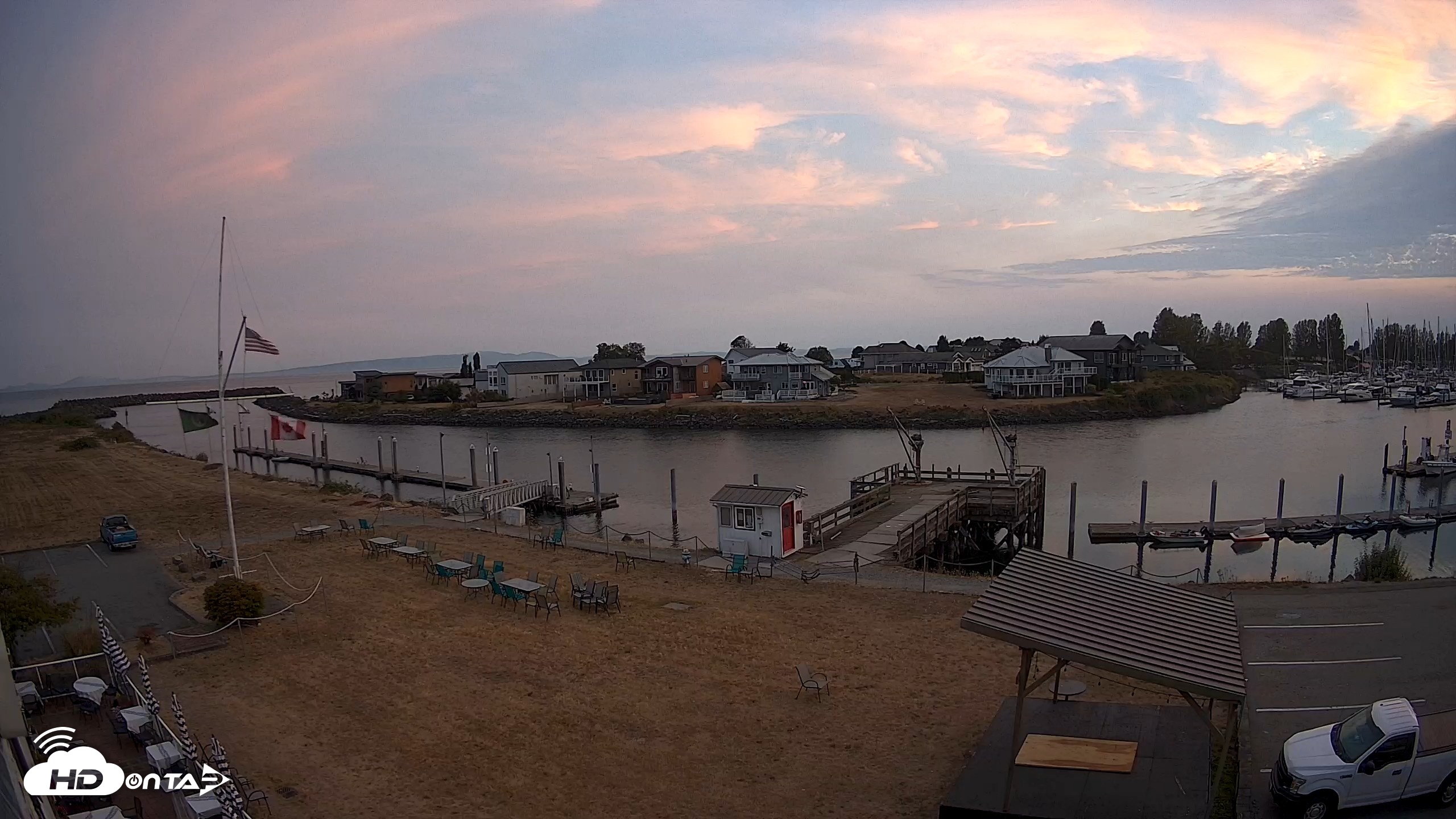 Snapshot of Point Roberts Marina SW Live Webcam taken Aug 21, 2026, 8:18pm PDT