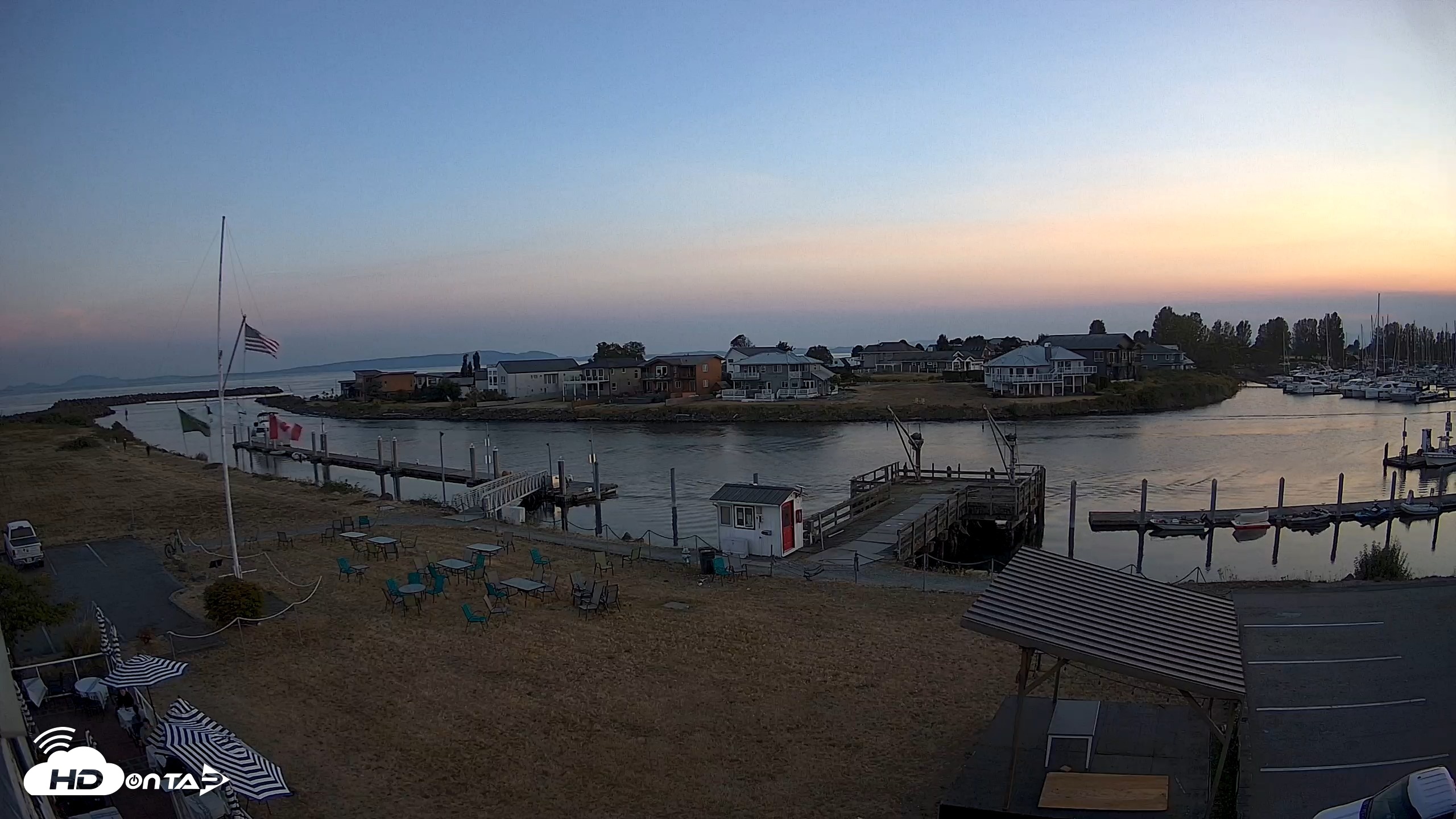 Snapshot of Point Roberts Marina SW Live Webcam taken Aug 13, 2026, 8:13pm PDT