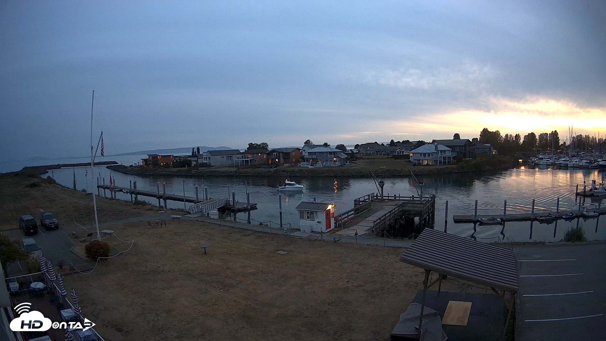 Snapshot of Point Roberts Marina SW Live Webcam taken Sep 11, 2026, 7:53pm PDT
