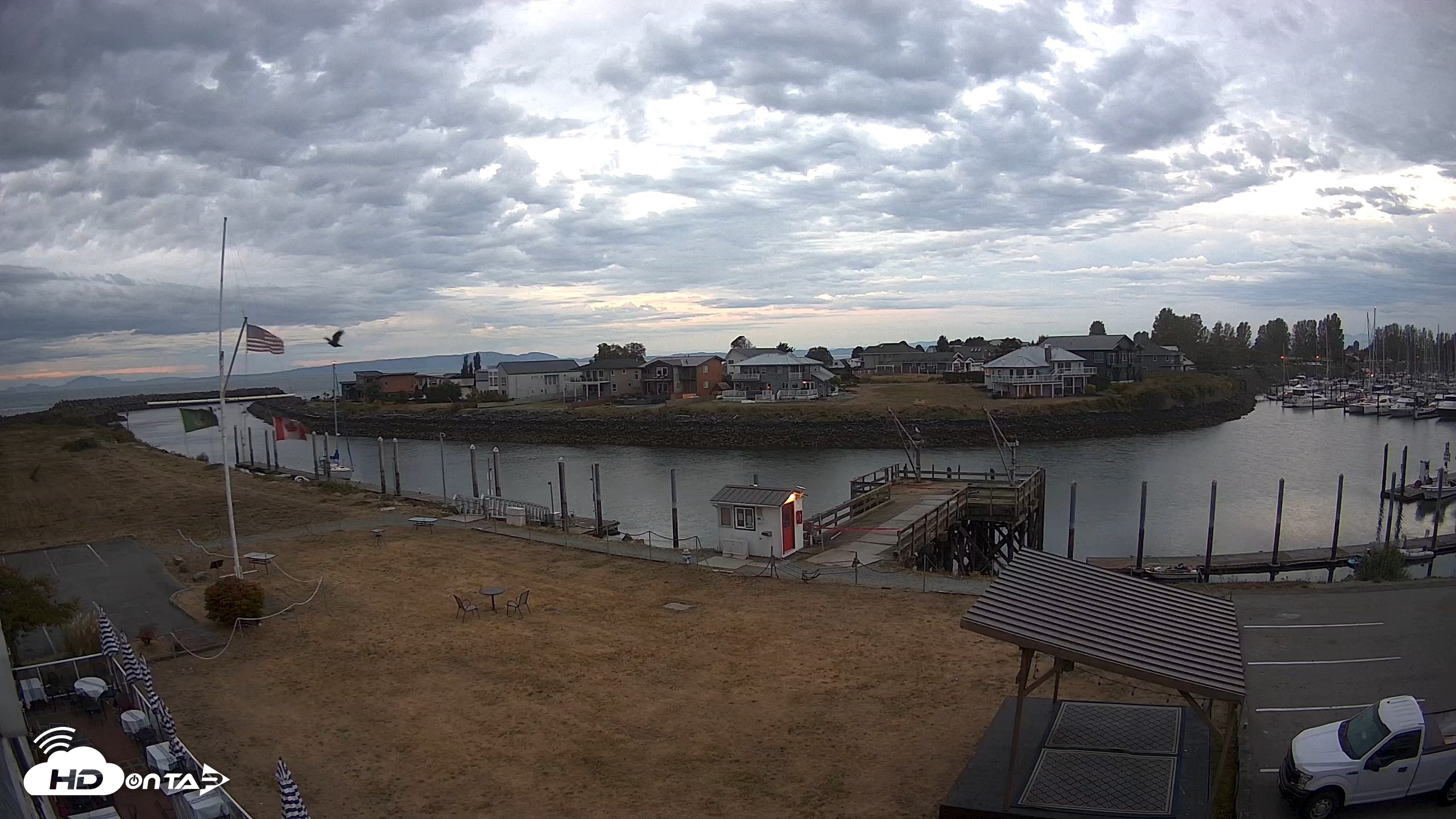 Snapshot of Point Roberts Marina SW Live Webcam taken Sep 7, 2026, 6:36am PDT