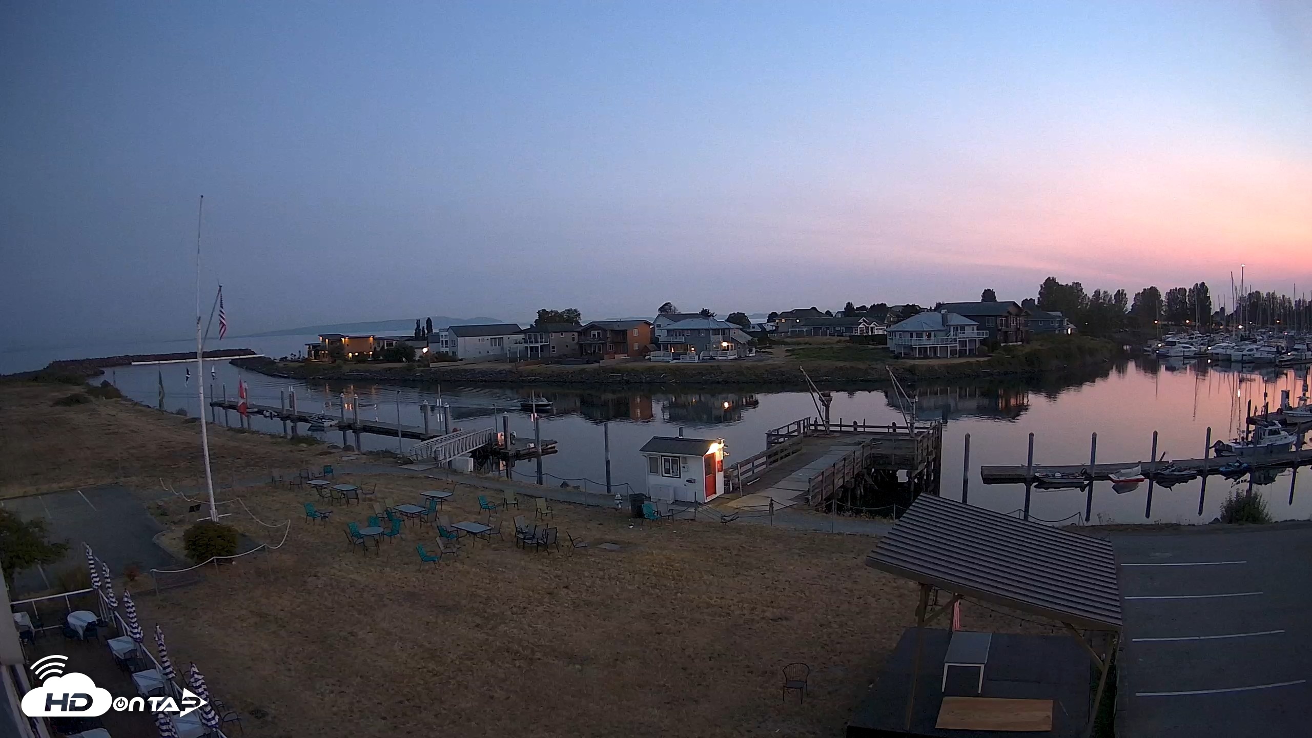 Snapshot of Point Roberts Marina SW Live Webcam taken Aug 5, 2026, 9:18pm PDT