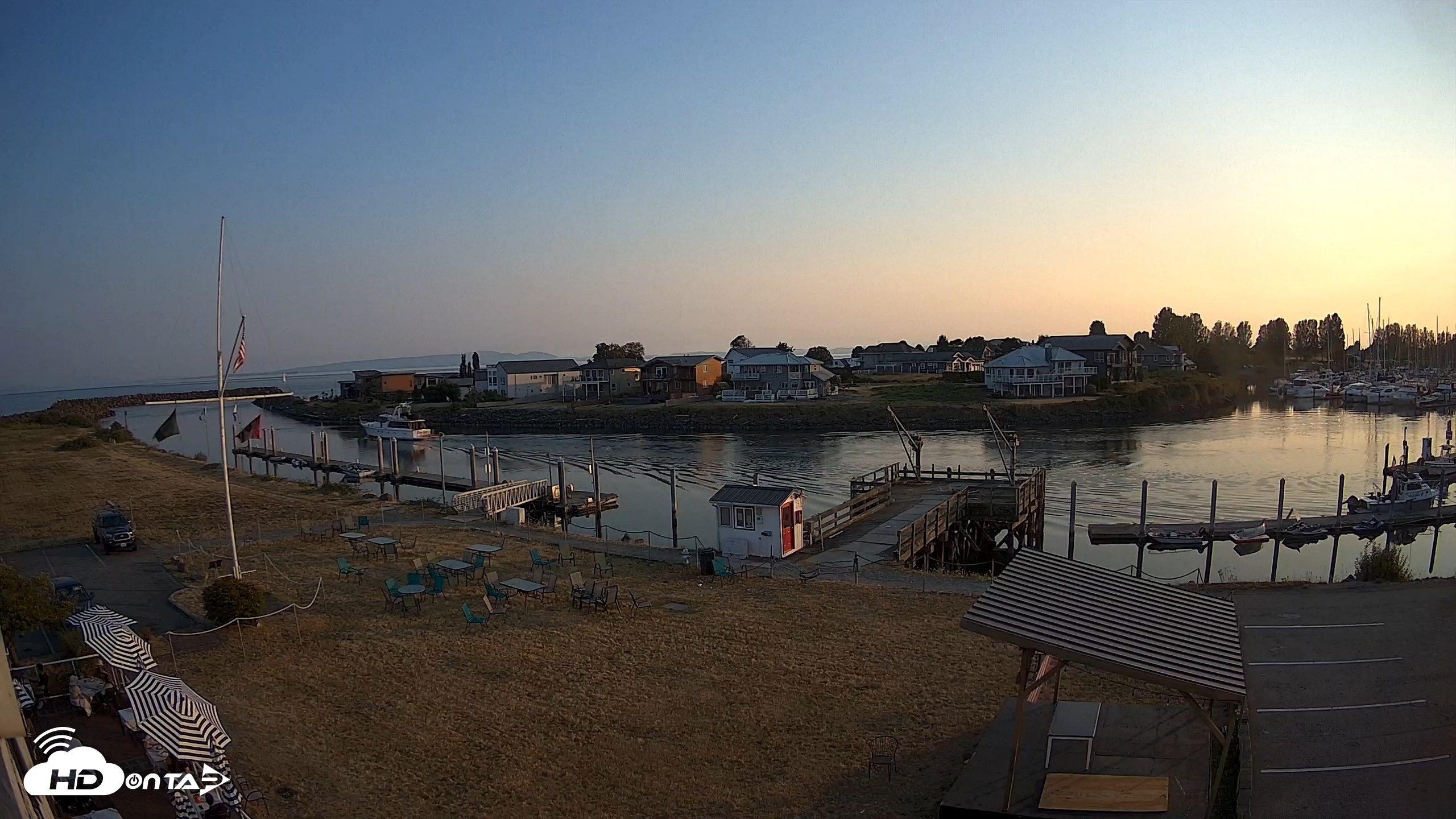 Snapshot of Point Roberts Marina SW Live Webcam taken Aug 5, 2026, 7:42pm PDT